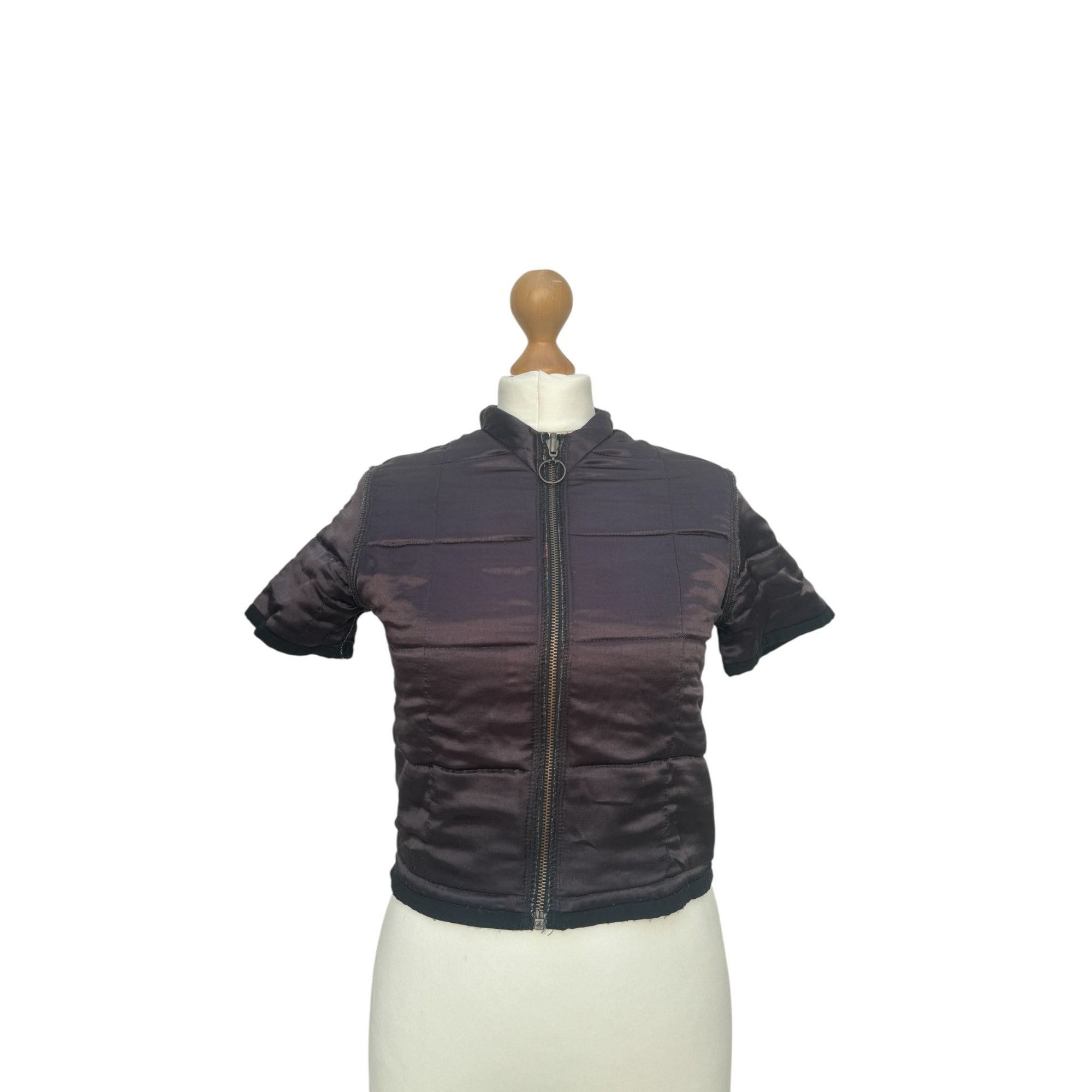 Jean Paul Gaultier 1990s Vintage Brown Nylon Top Size S / US 4 / IT 40 - 1 Thumbnail