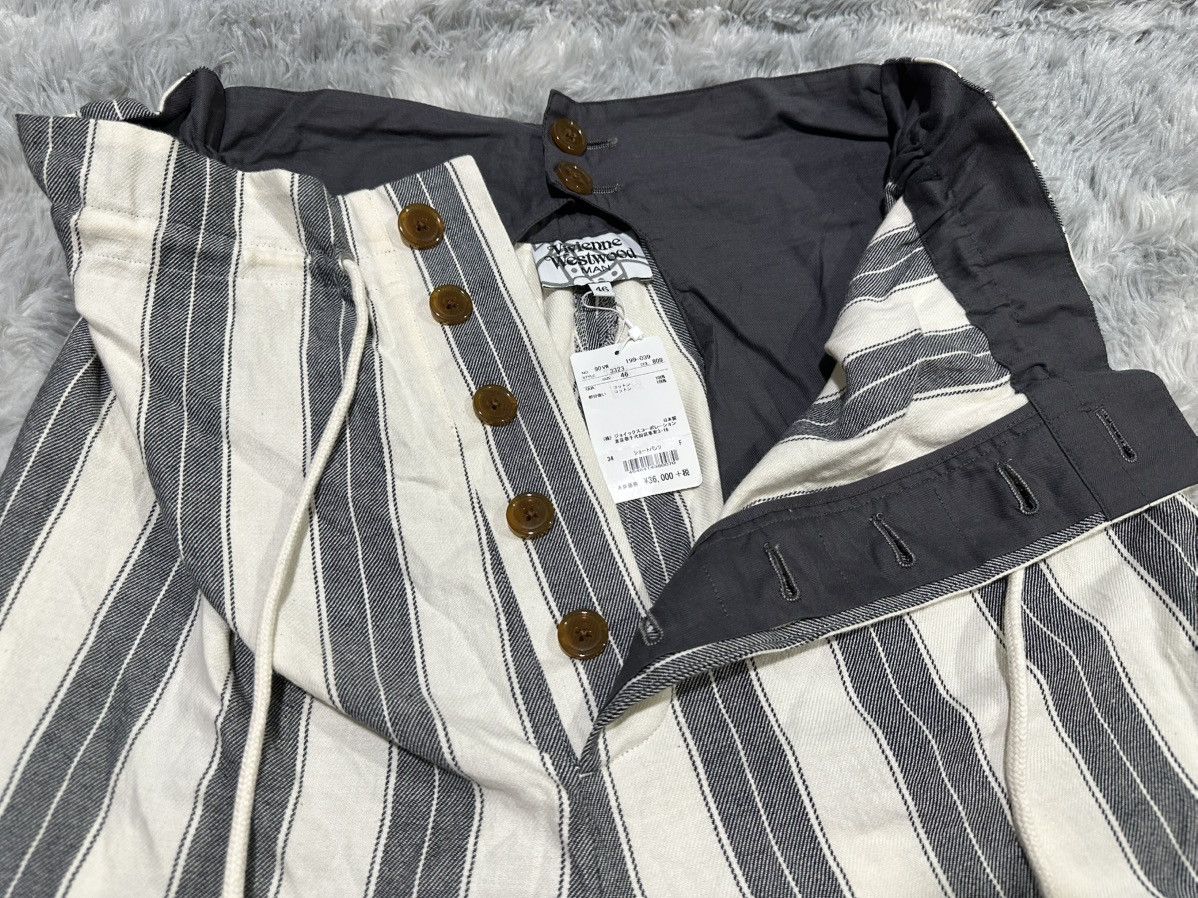 Vivienne Westwood 🔥Vivienne Westwood Man Raw Hem Striped Wide Cropped Pants Size US 32 / EU 48 - 7 Thumbnail
