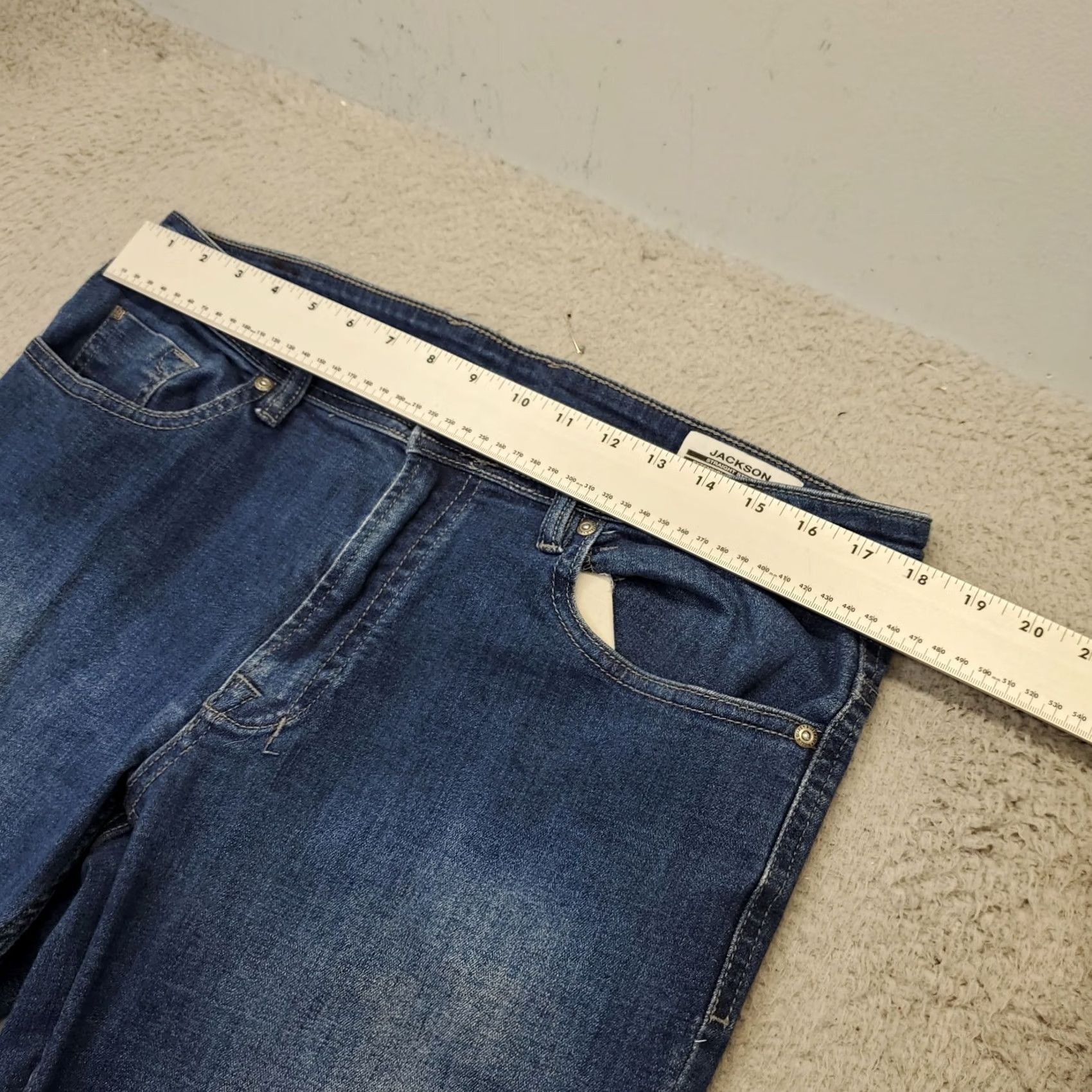 Buffalo David Bitton Buffalo by David Bitton Mens Jeans 36 Blue Denim Straight 5-Pocket Regular Inseam 32 Standard Size US 36 / EU 52 - 3 Thumbnail