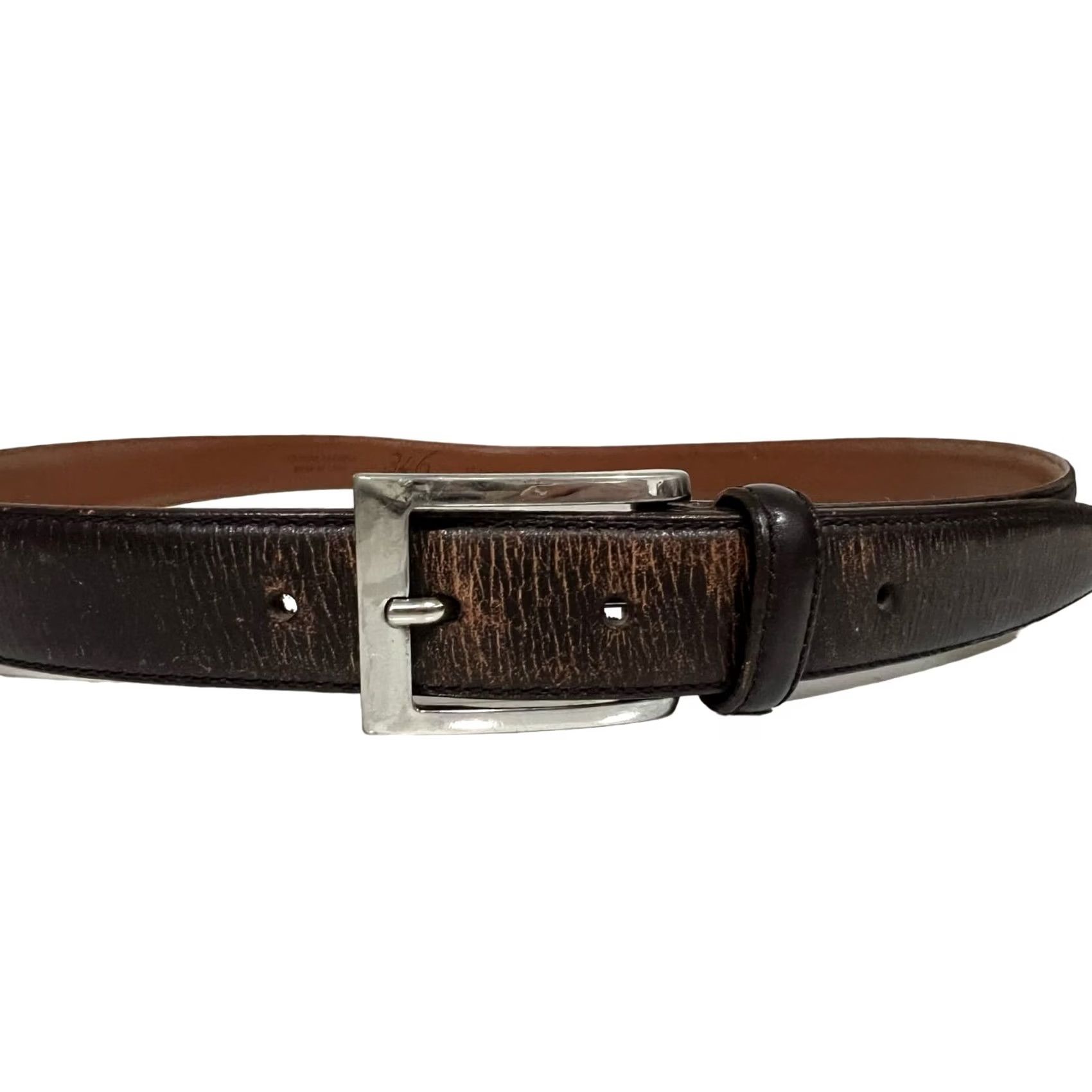 Brooks Brothers Brooks Brothers 346 Belt Dress Belt Leather Men 42 Dark Brown Size 42 Brown Men Belt Size 42 - 2 Thumbnail