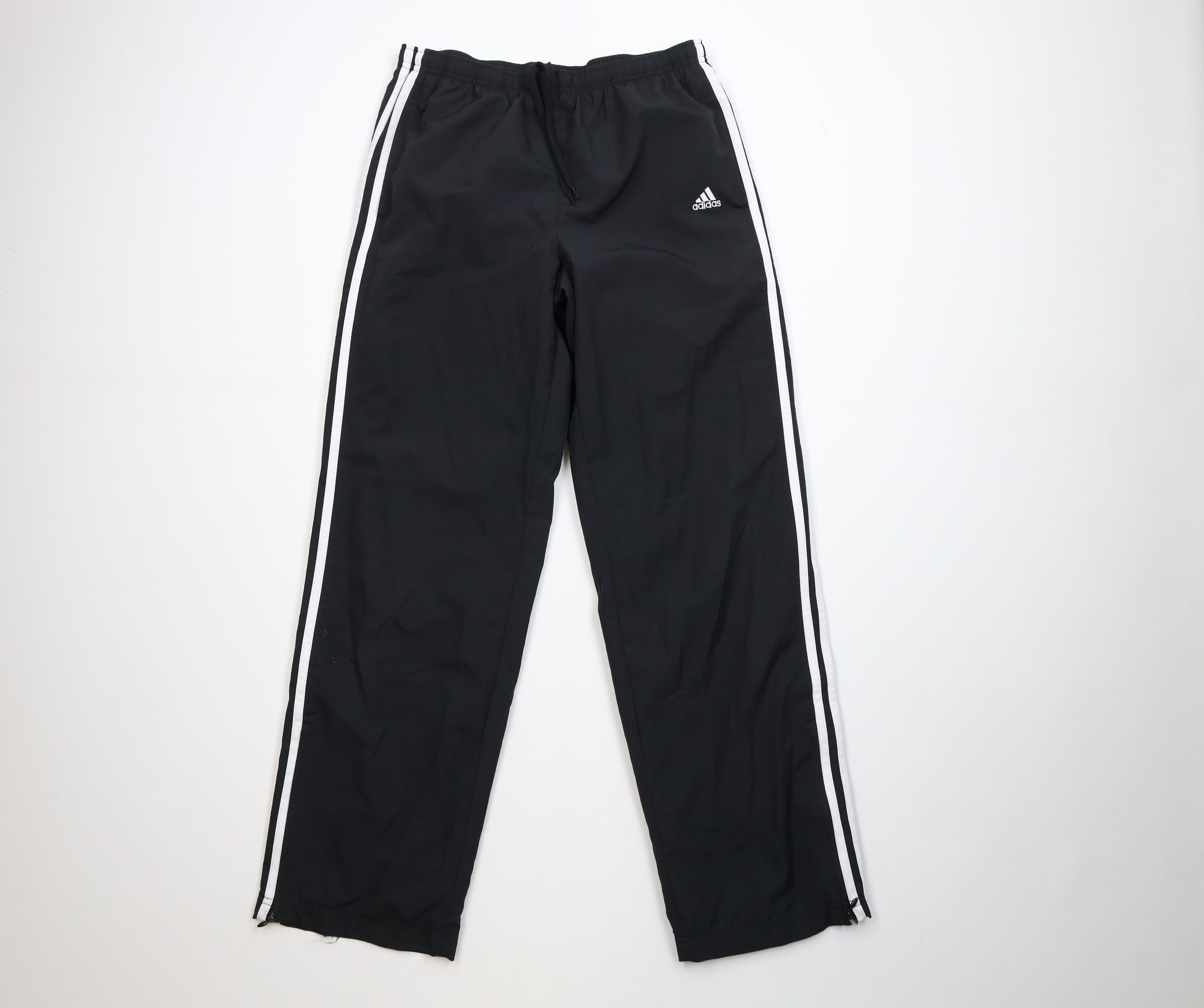 Adidas Vintage Y2K Adidas Striped Lined Windbreaker Pants Black Size 32" / US 10 / IT 46 - 1 Thumbnail