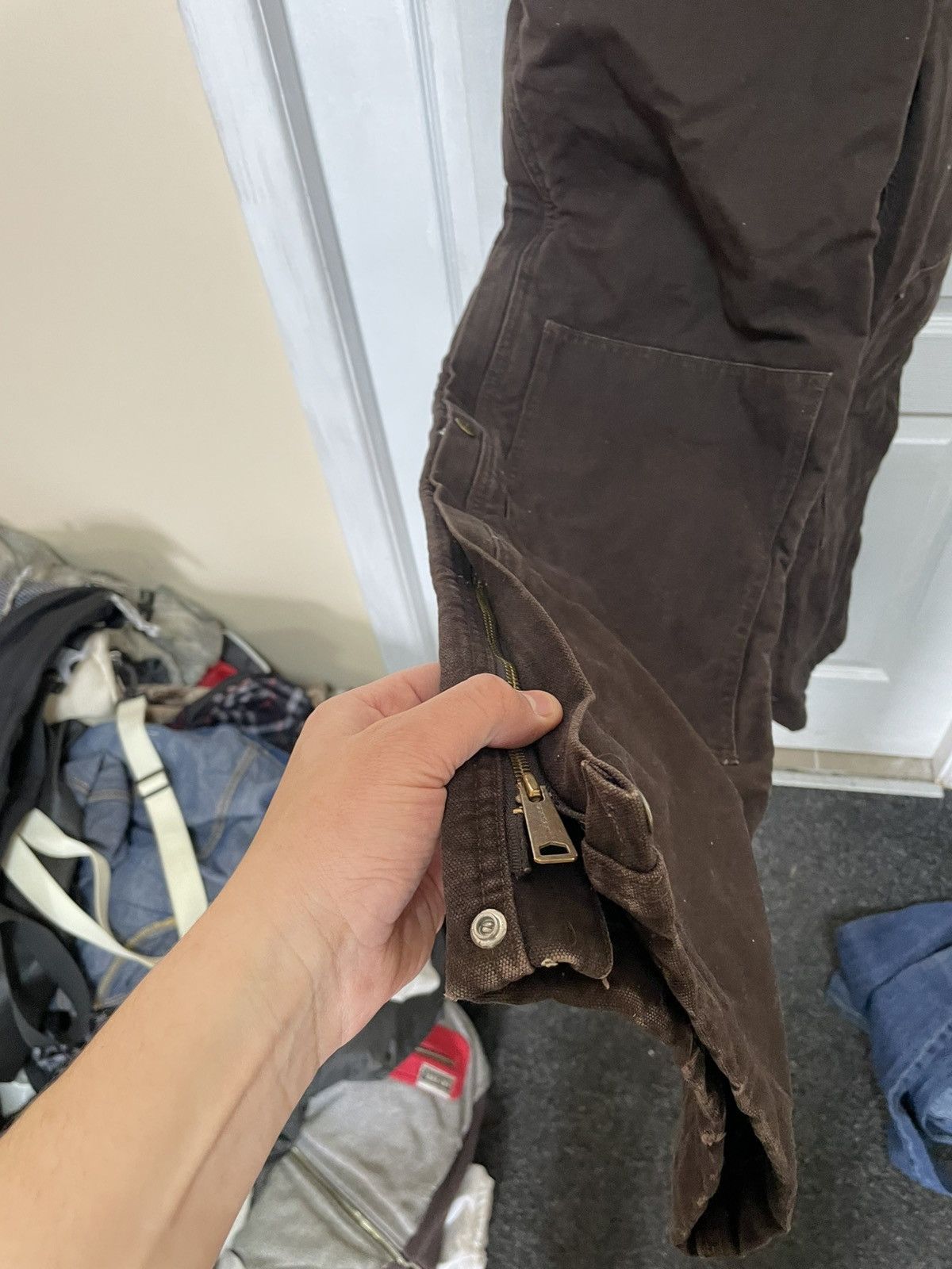 Carhartt × Carhartt Wip × Vintage Vintage CARHARTT 90s Overalls Coverall Work brown pants jean Size US 34 / EU 50 - 7 Thumbnail