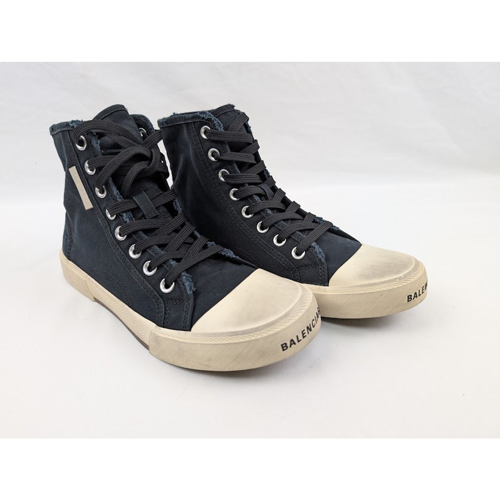 Balenciaga o1rshd1 Q:2 / Paris High-Top Sneakers in Black/White Size US 8 / EU 41 - 6 Thumbnail