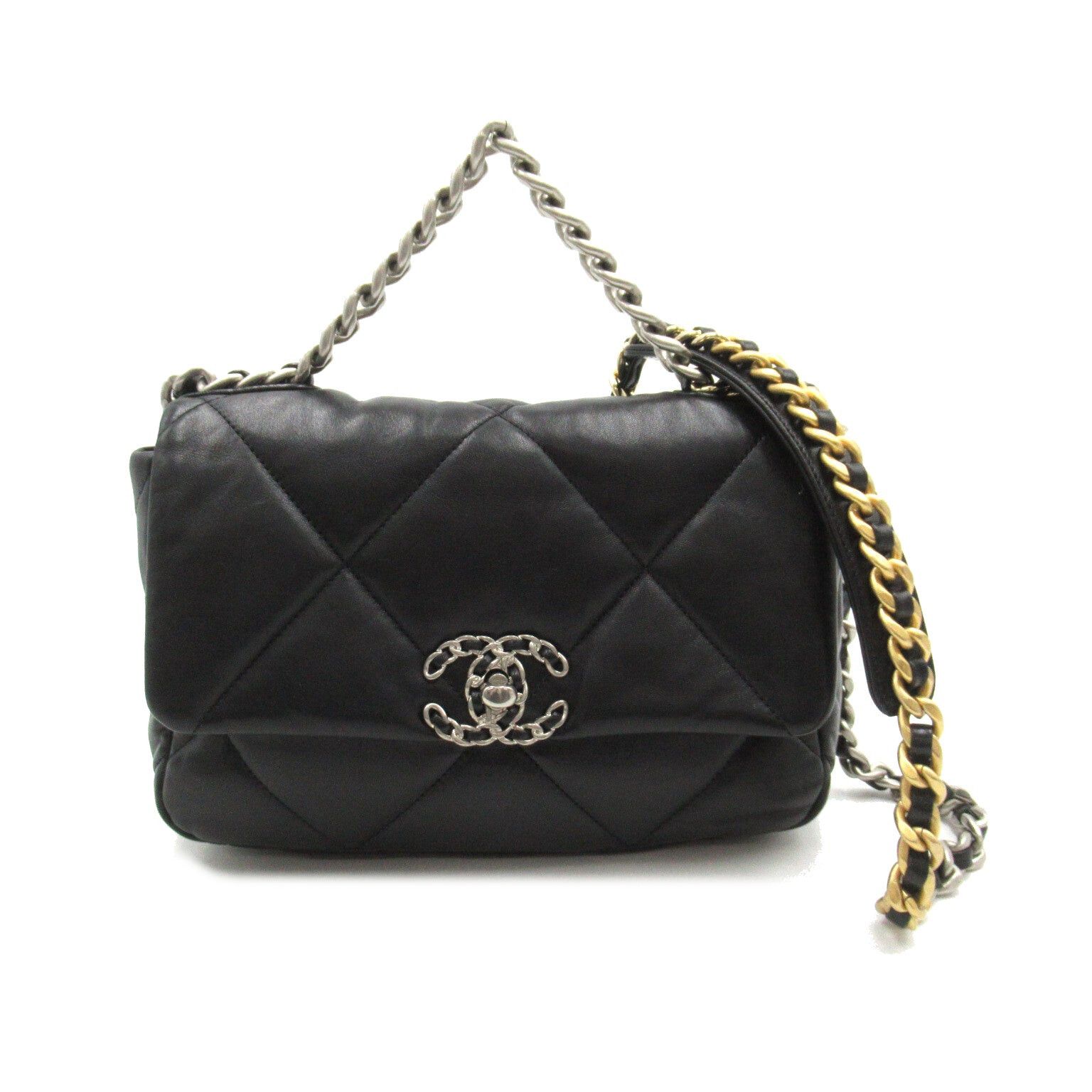Chanel Chanel Chanel19 Chain Shoulder Bag Lambskin (Sheepskin) Black Size ONE SIZE - 1 Thumbnail
