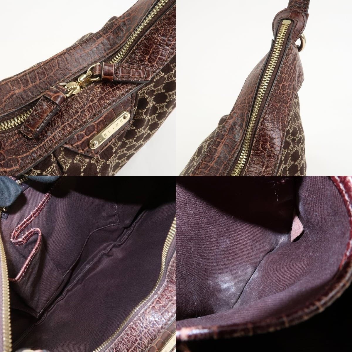 Celine Celine Macadam Canvas Shoulder Bag Brown Size ONE SIZE - 7 Thumbnail