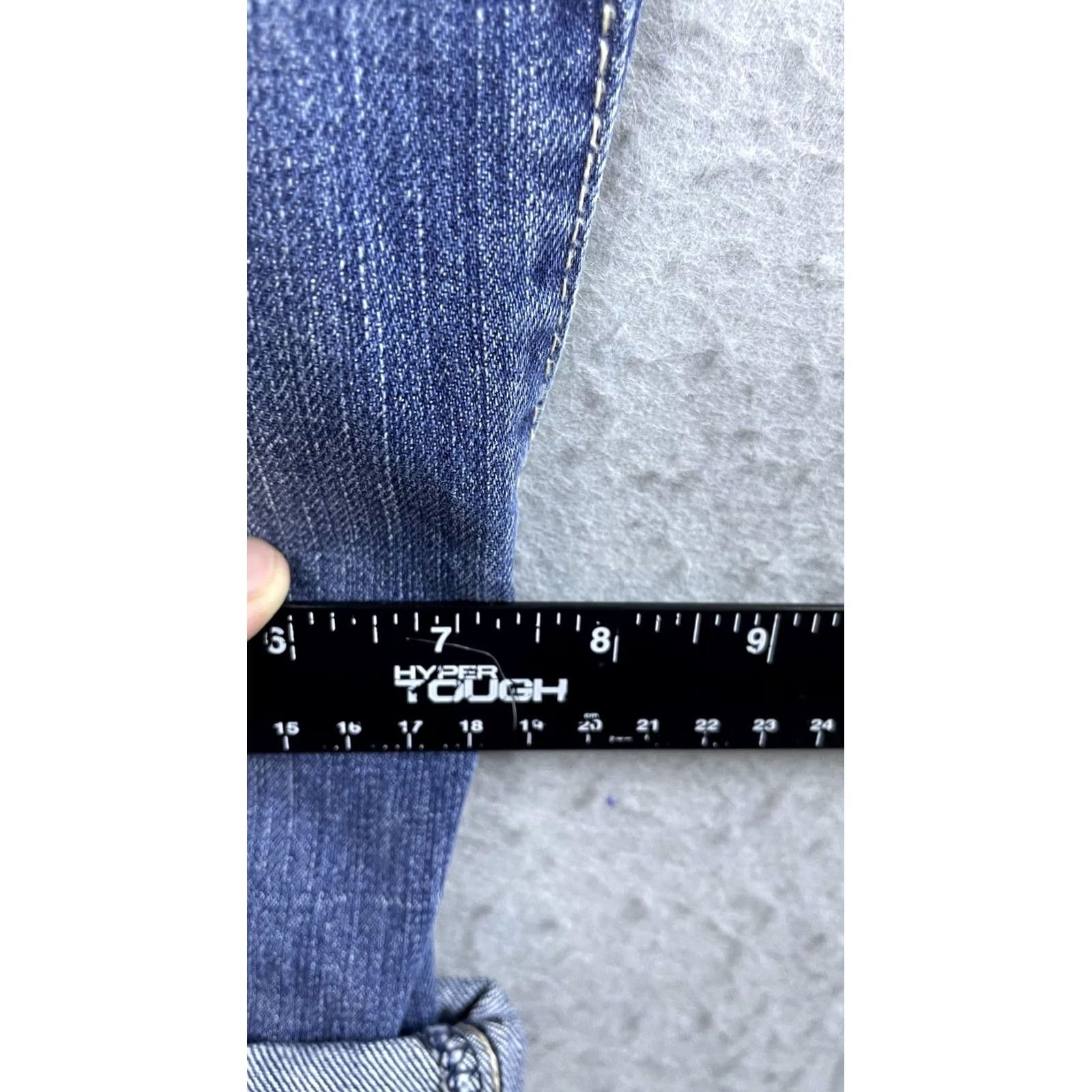 H&M H&M Boyfriend Jeans Womens 29 Blue Cuffed Distressed Relaxed Fit 24 Inseam Size 29" - 5 Thumbnail