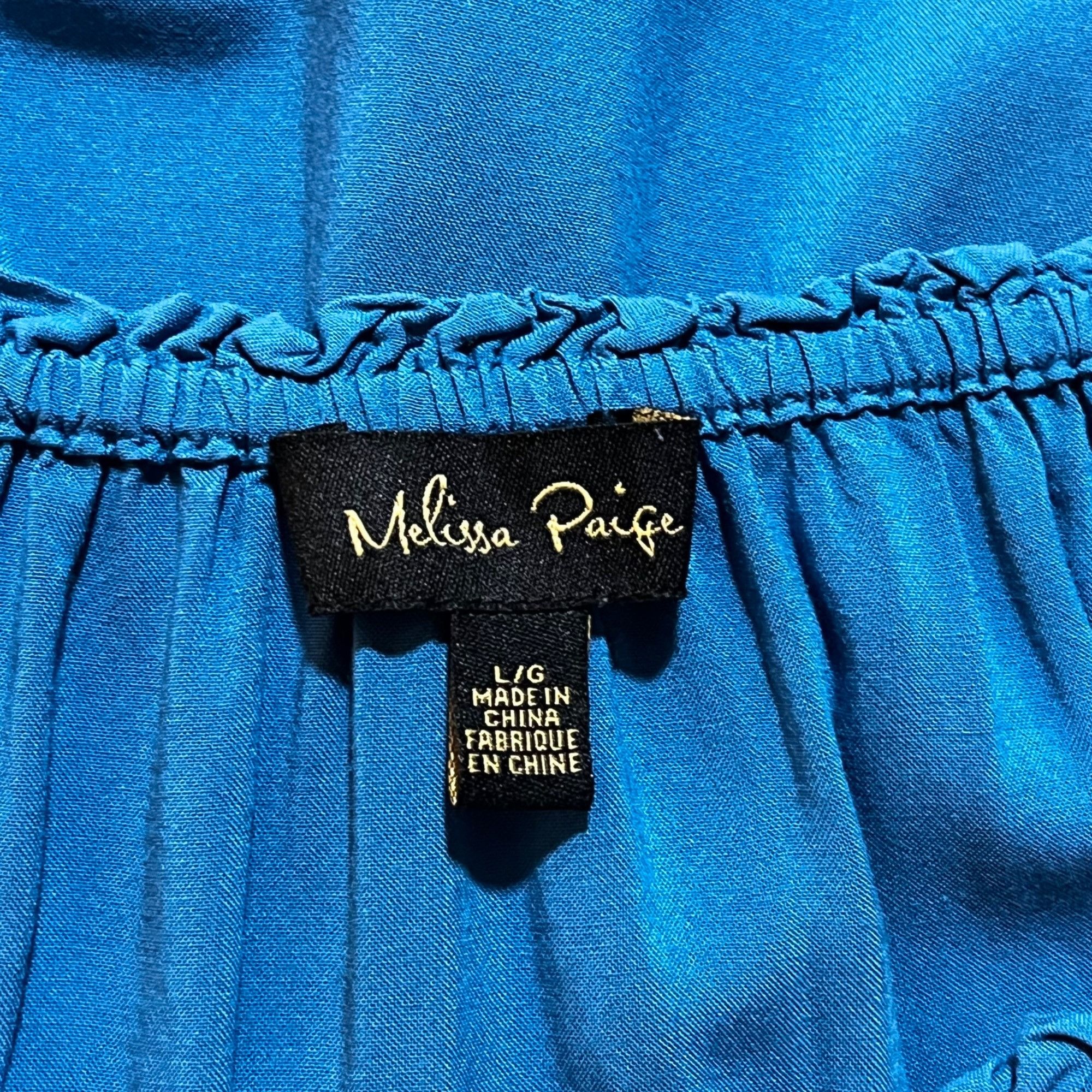 Other Melissa Paige Blue Crochet Sleeve Women's Blouse L Viscose B Size L / US 10 / IT 46 - 4 Thumbnail