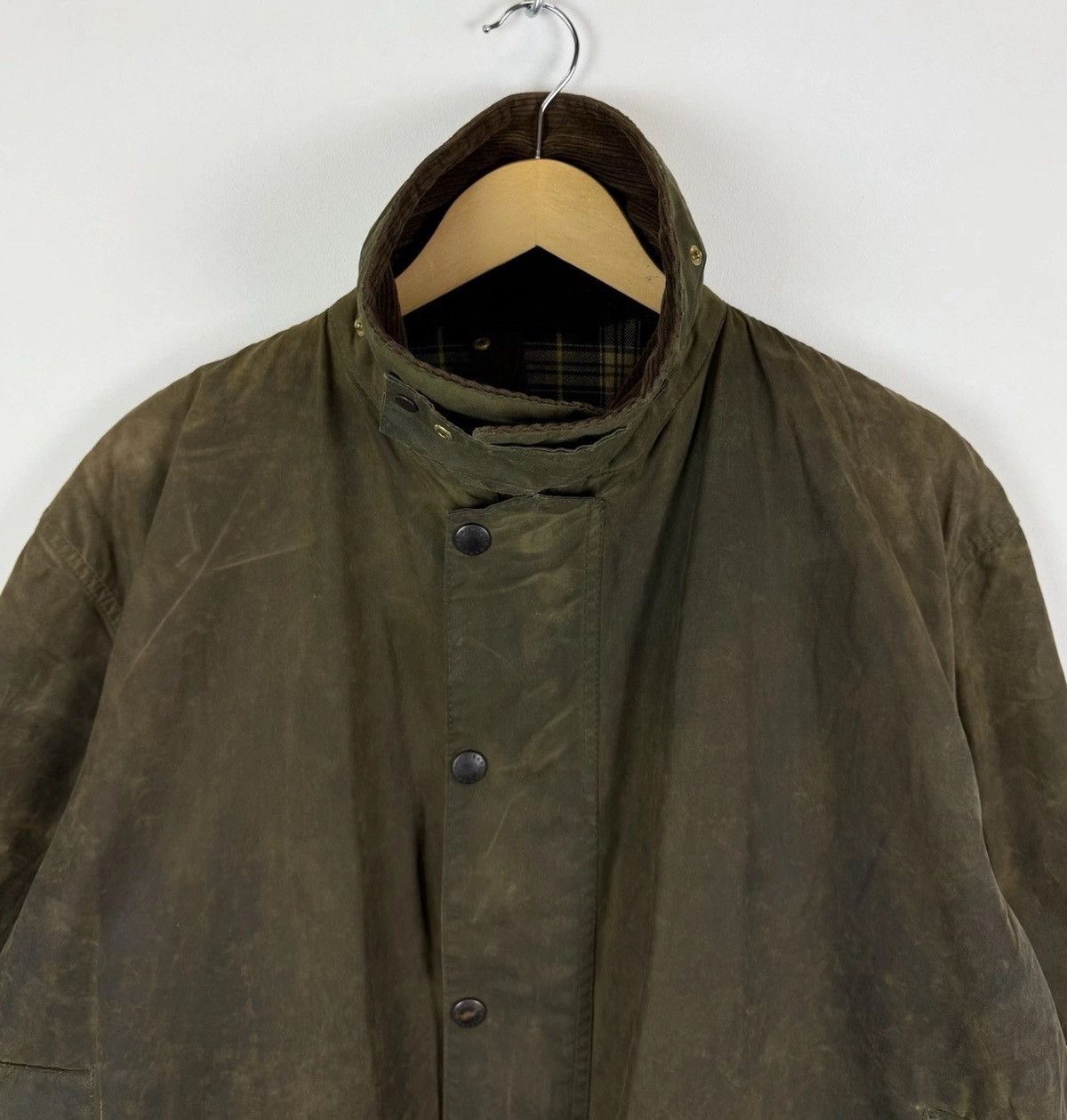 Barbour Barbour A200 Border Jacket Waxed Cotton Coat Green Full Zip Size US XL / EU 56 / 4 - 3 Thumbnail