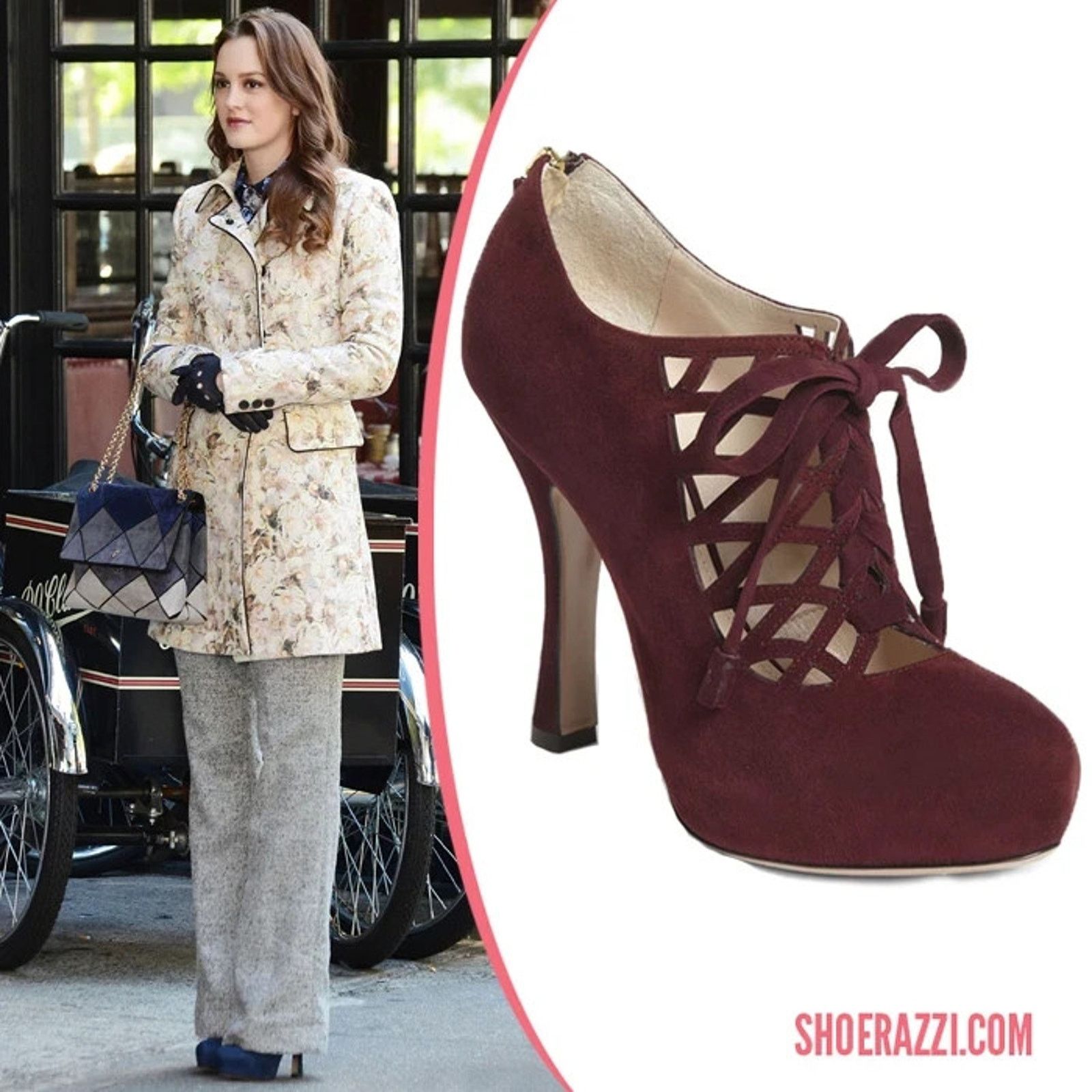 Prada PRADA 1IP156 BURGUNDY SUEDE CAGE BACK ZIP PLATFORM PUMPS 40 Size US 10 / IT 40 - 1 Thumbnail