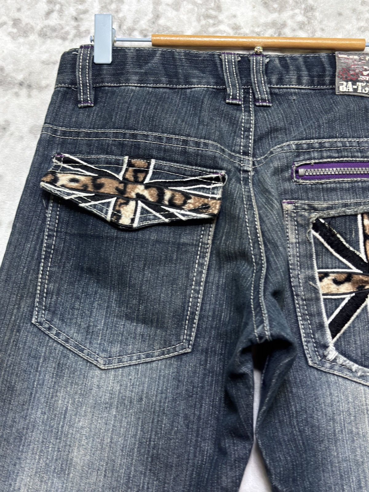 Hysteric Glamour Ba-tsu Studio Union Jack Pocket Distressed Straight Denim Size US 29 - 10 Thumbnail