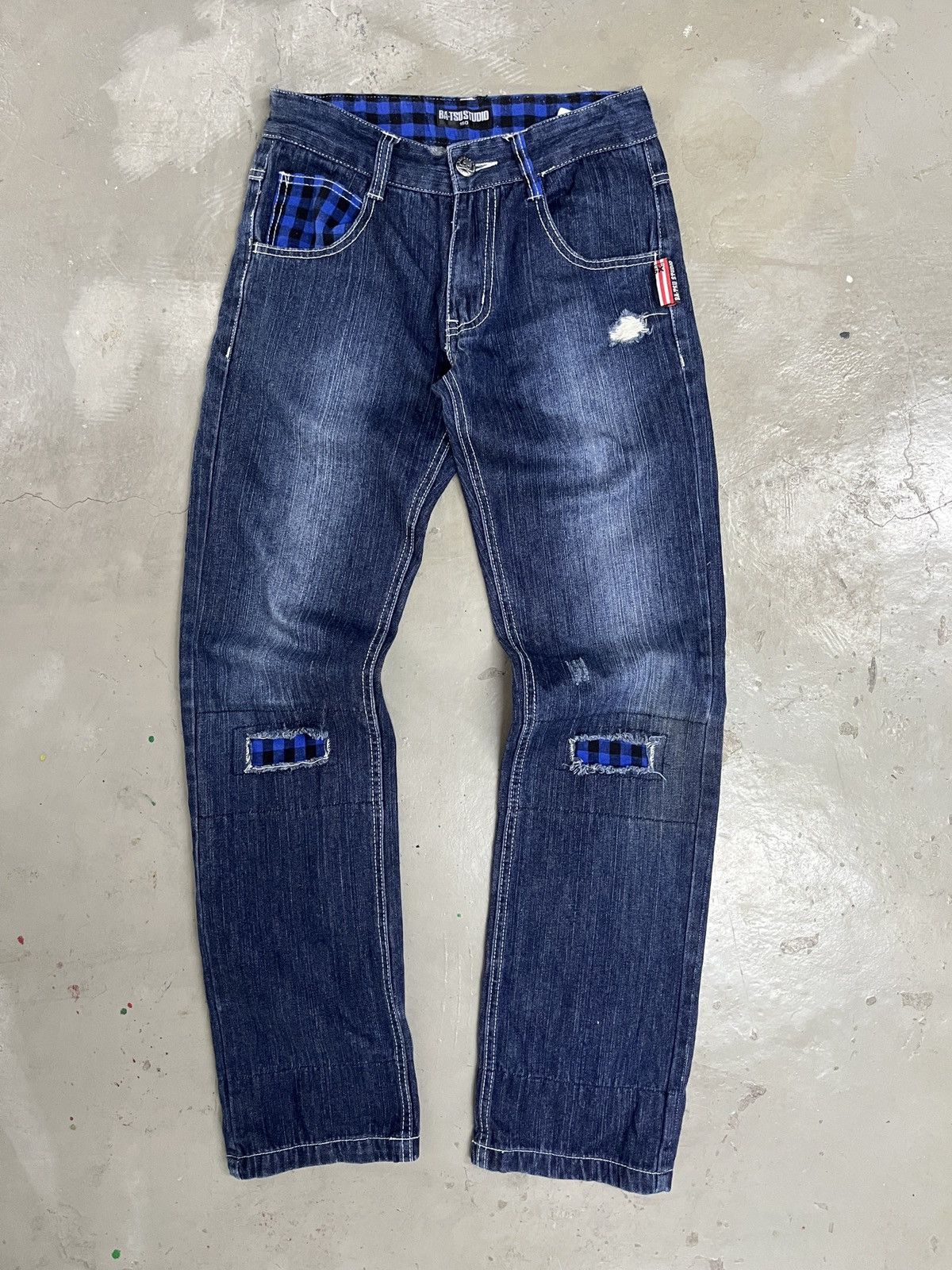 Number (N)ine 90's Batsu Distressed Punk Kurt Cobain Style Patchwork Jeans Size US 28 / EU 44 - 1 Thumbnail