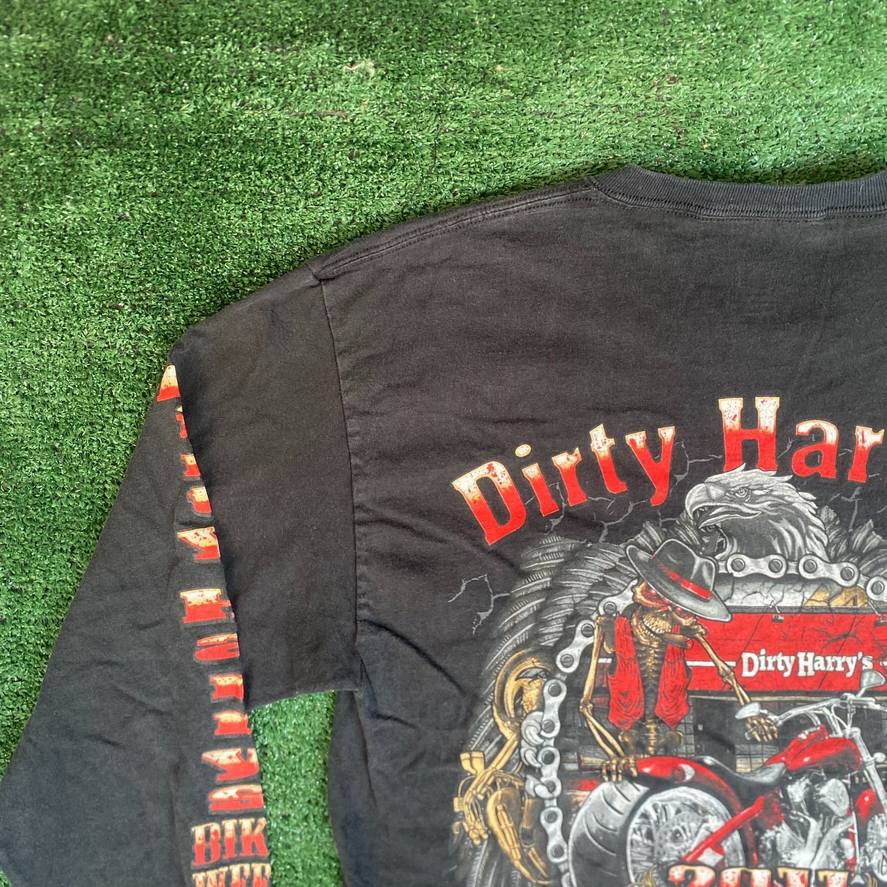 Hanes Vintage Y2K Bike Week Shirt Black Punk Biker Long Sleeve Tee Size US L / EU 52-54 / 3 - 7 Thumbnail