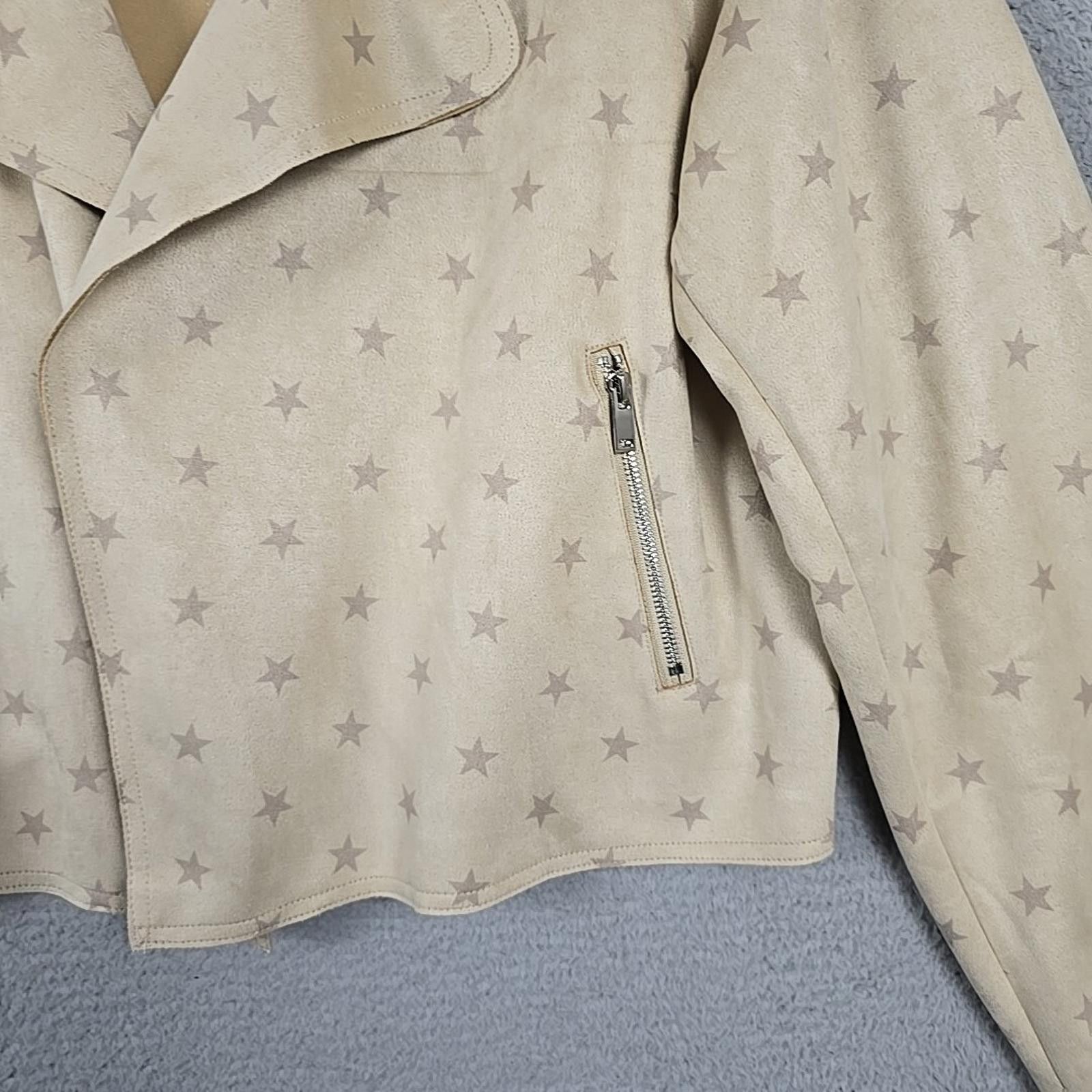 Cartoon Network Cato Jacket Cardigan Plus Sz 22/24W Beige/Star Faux Suede Size 4XL / US 24-26 - 6 Thumbnail