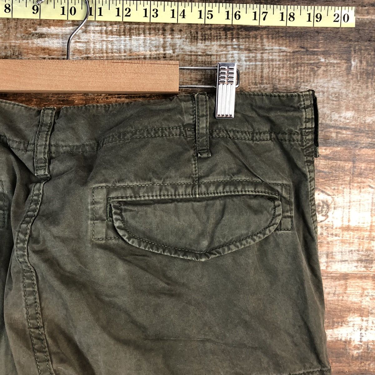 Faded Glory Uniqlo japan Green faded Cargo Multipocket Pants #A2563 Size US 35 - 19 Thumbnail