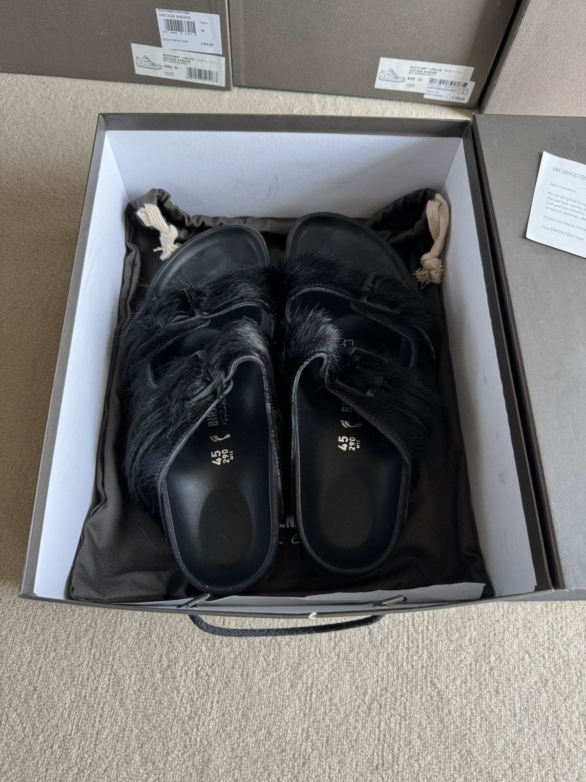 image of Ss18 Pony Hair Fur Birkenstock Arizona Sandals in Black, Men's (Size 12)