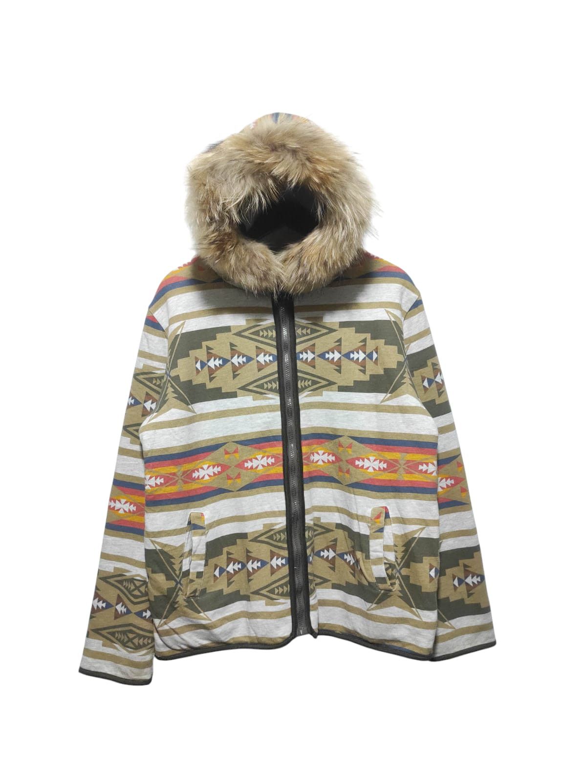 If Six Was Nine 291295 LABO Sherpa Zip Fur Hoodie Navajo Design Size US M / EU 48-50 / 2 - 1 Thumbnail