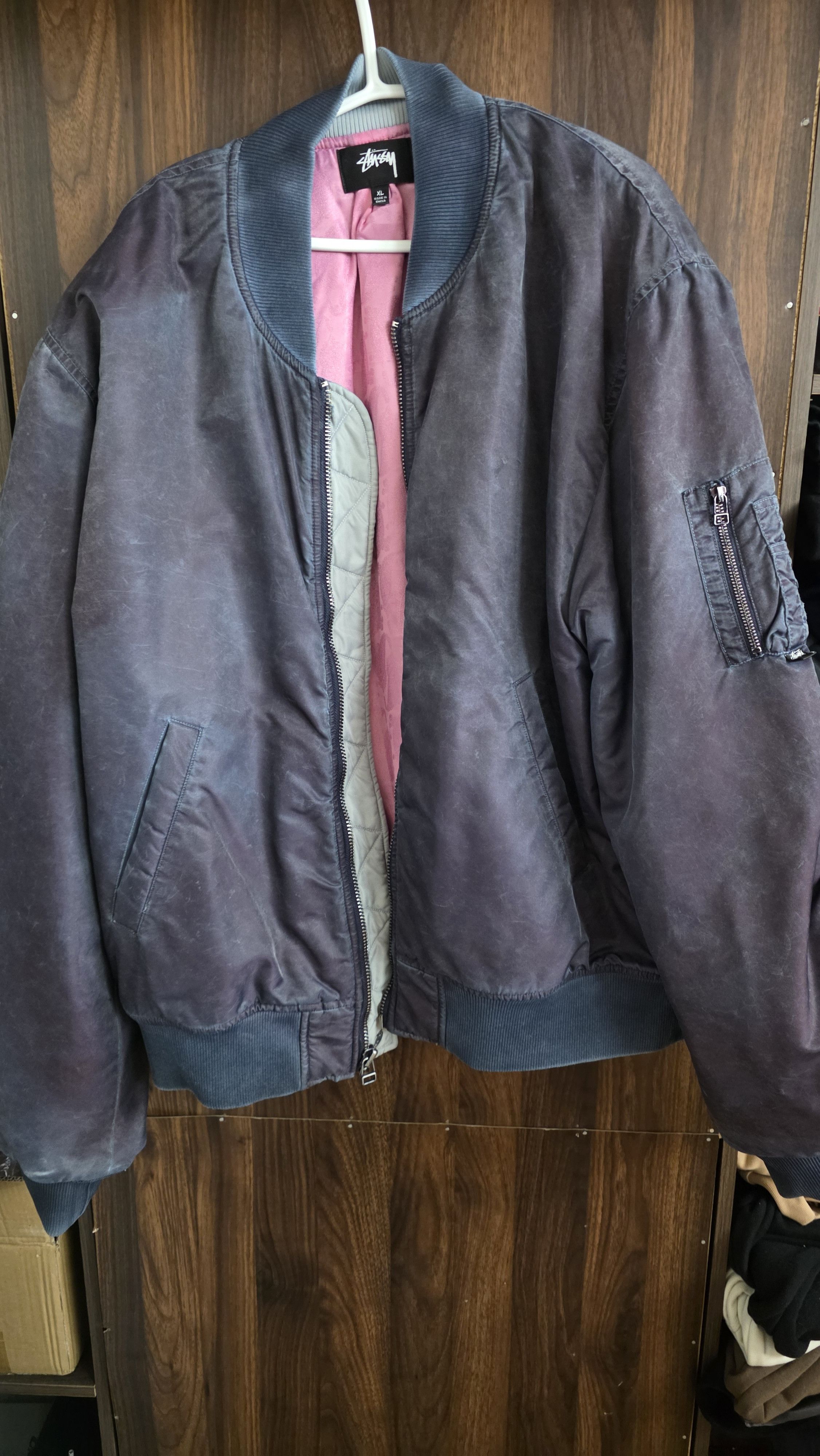 Stussy Stussy Dyed Nylon Bomber 'Navy' Size US XL / EU 56 / 4 - 2 Thumbnail