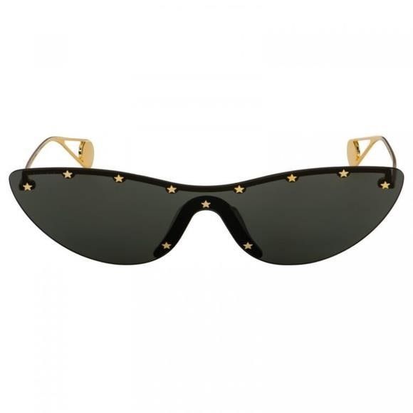 Gucci 💯 - New - Gucci Grey | Gold Gg0666s Gg Logo Cat Eye Mirrore Size ONE SIZE - 8 Thumbnail