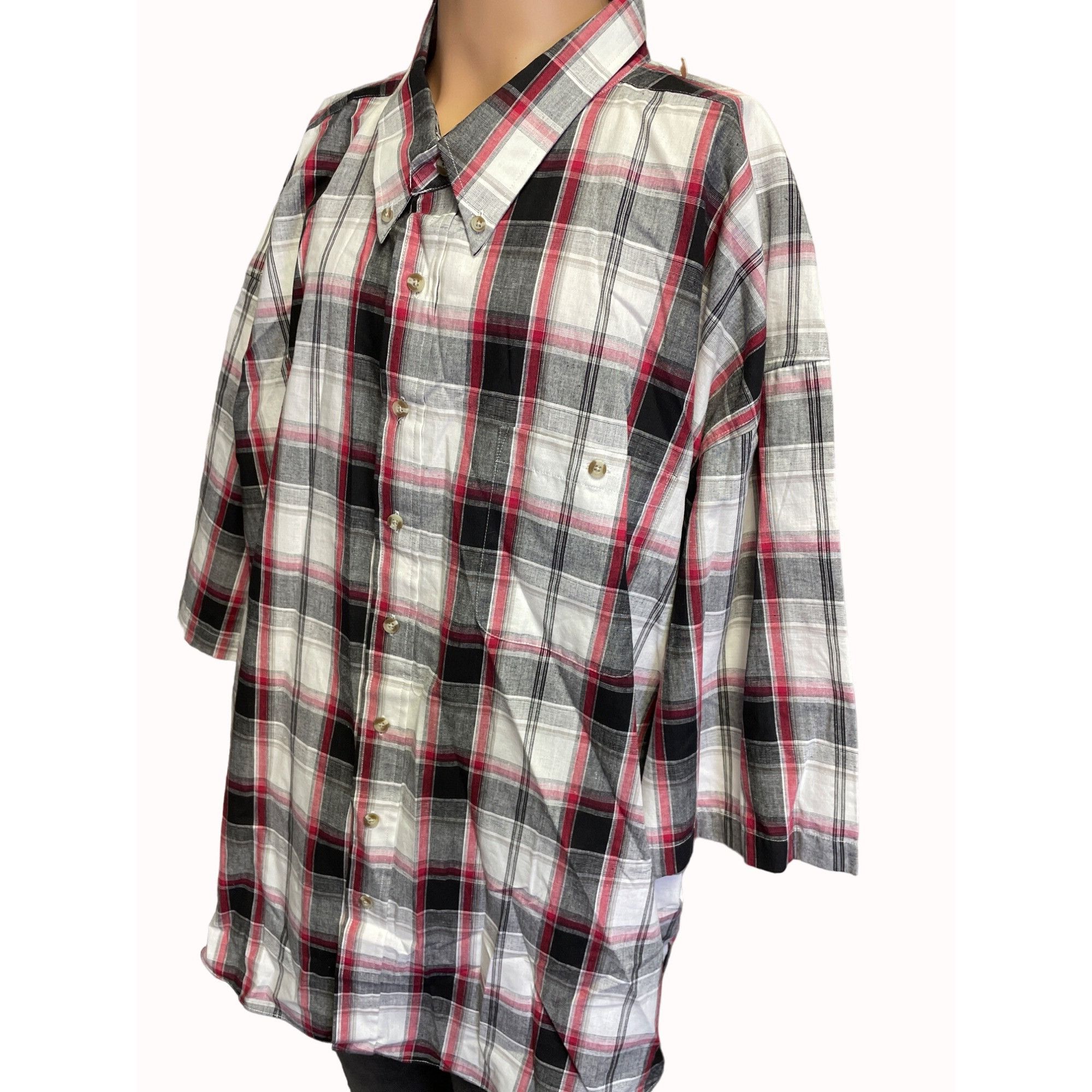 Other Raider Men's Red Multi Checkered Button Up Shirt Short Sleev Size US XXL / EU 58 / 5 - 3 Thumbnail