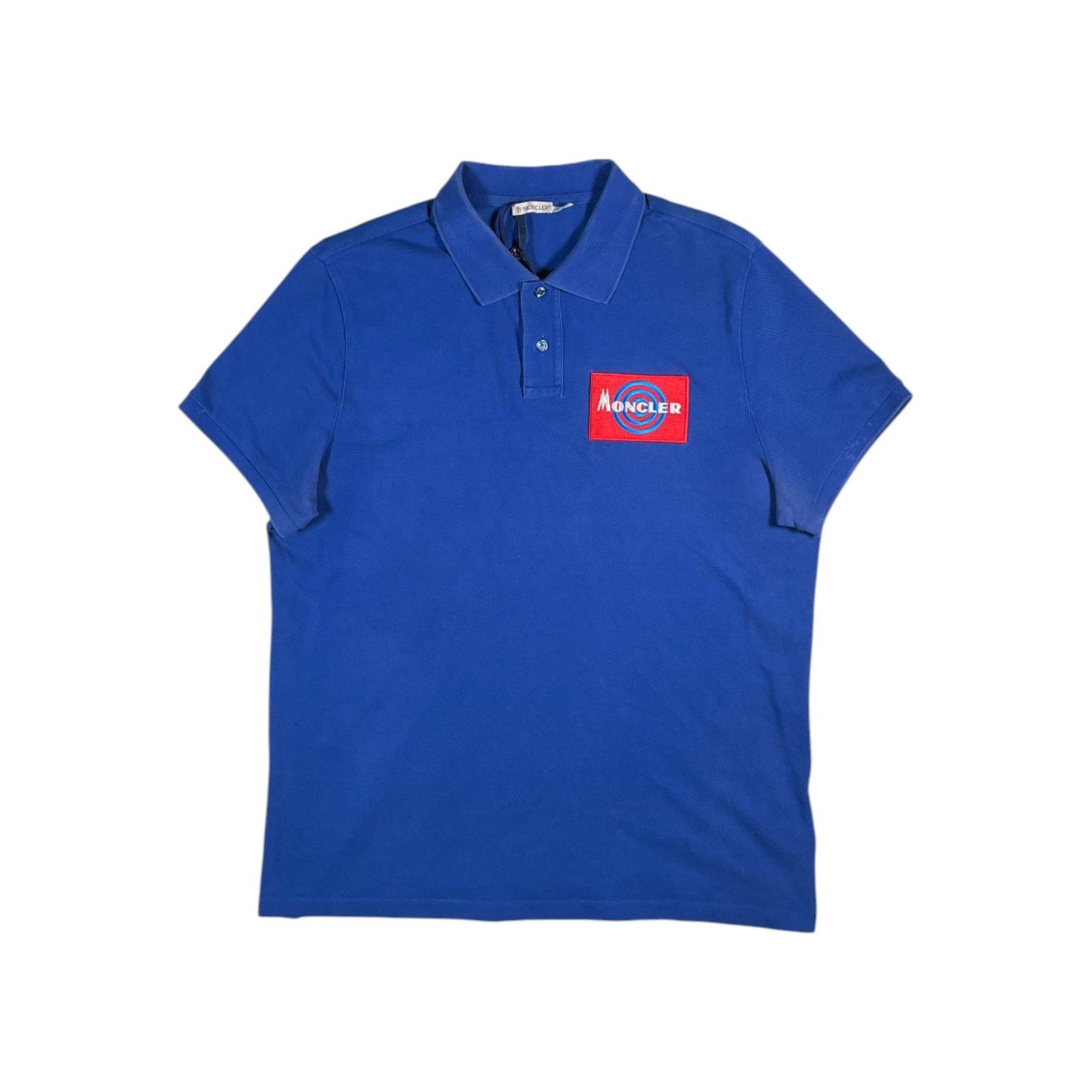 Moncler Blue & Red Spiral Polo