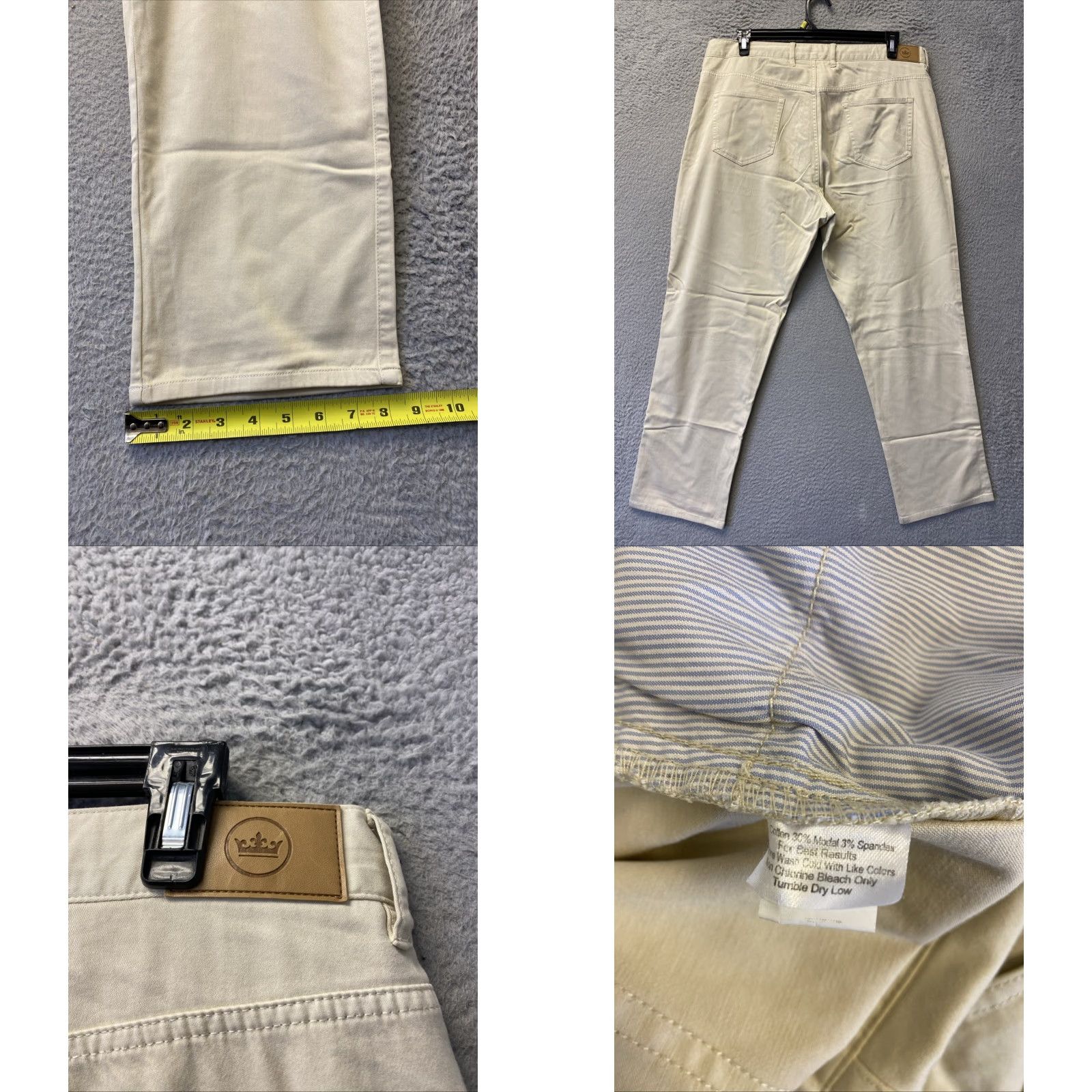 Peter Millar Peter Millar Jeans Men 40x32 Tan Cotton Blend Denim Zip Regular Inseam 32 Straight N/A Size US 40 / EU 56 - 8 Thumbnail