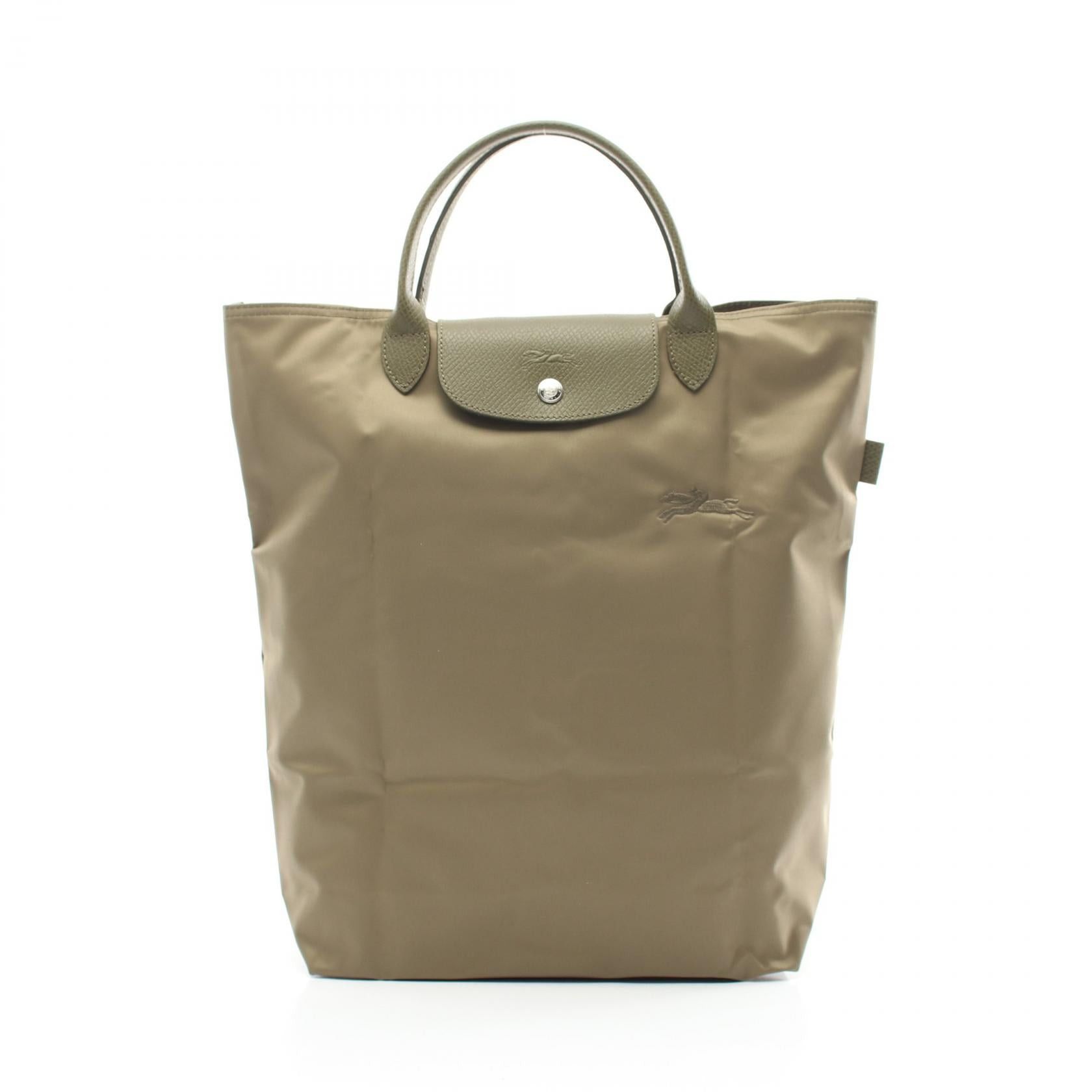 Longchamp Longchamp Le Preage Green M Shopping Bag Handbag Tote Fabric Leather Khaki Size ONE SIZE - 1 Thumbnail