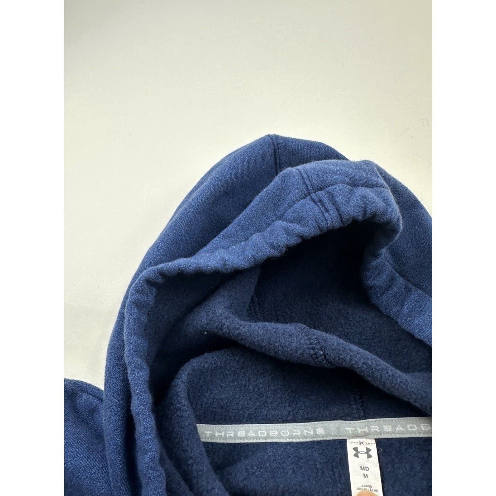 Under Armour Under Armour Hoodie Mens Medium M Blue Pullover Threadborne Logo Sweatshirt Hoodie Mens Blue Threadborne Logo Pullover Size US M / EU 48-50 / 2 - 7 Thumbnail