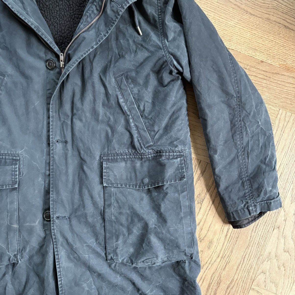 Our Legacy AW15 Navy Canvas Parka Jacket with interior Fleece Lining Size US M / EU 48-50 / 2 - 4 Thumbnail