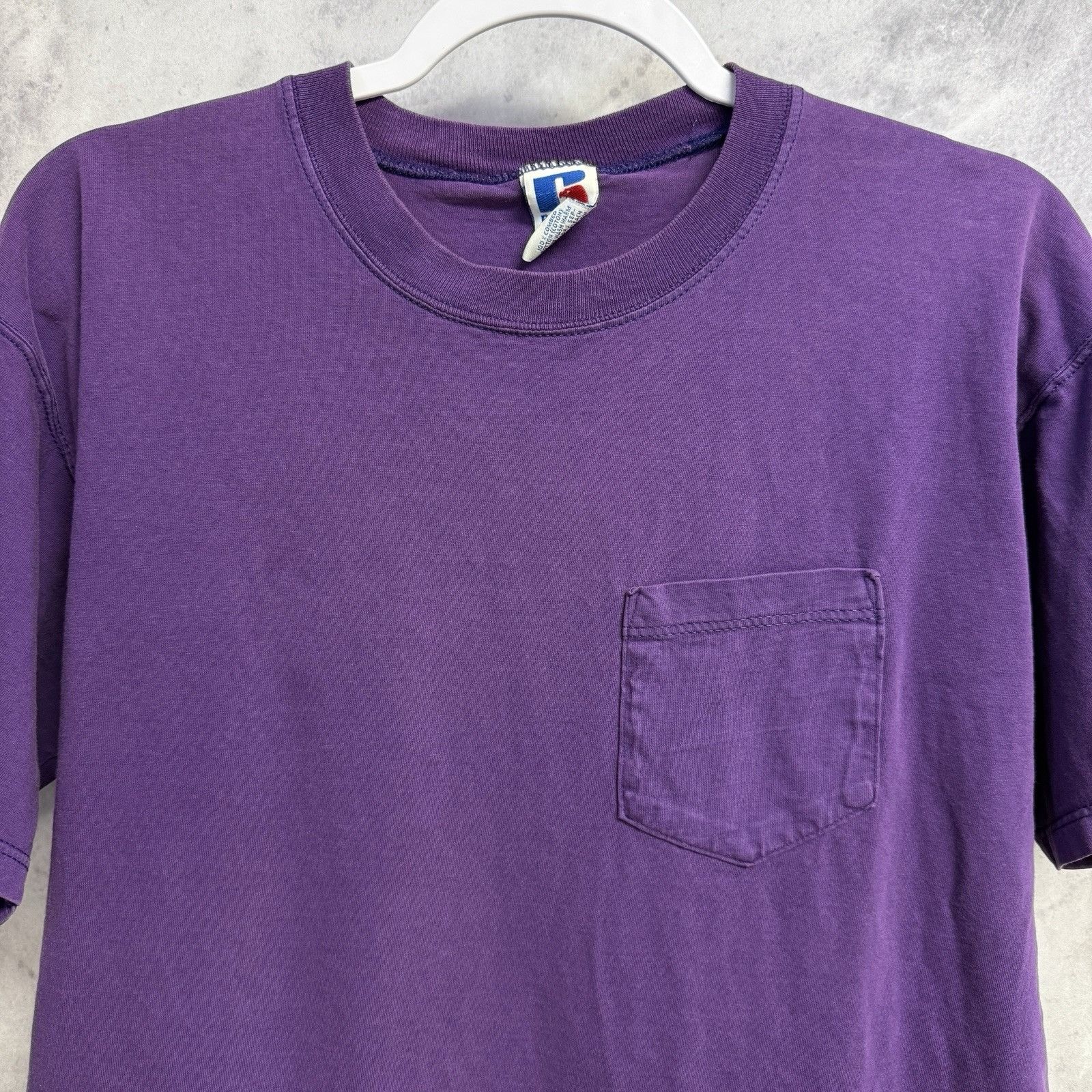 Russell Athletic Vintage 90s Russell Athletic Pocket Tee Mens Large Purple US Size US L / EU 52-54 / 3 - 3 Thumbnail