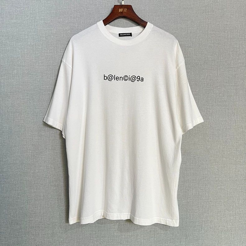 Balenciaga Balenciaga White Logo Short Sleeve T-shirt - dmc Size US M / EU 48-50 / 2 - 1 Thumbnail