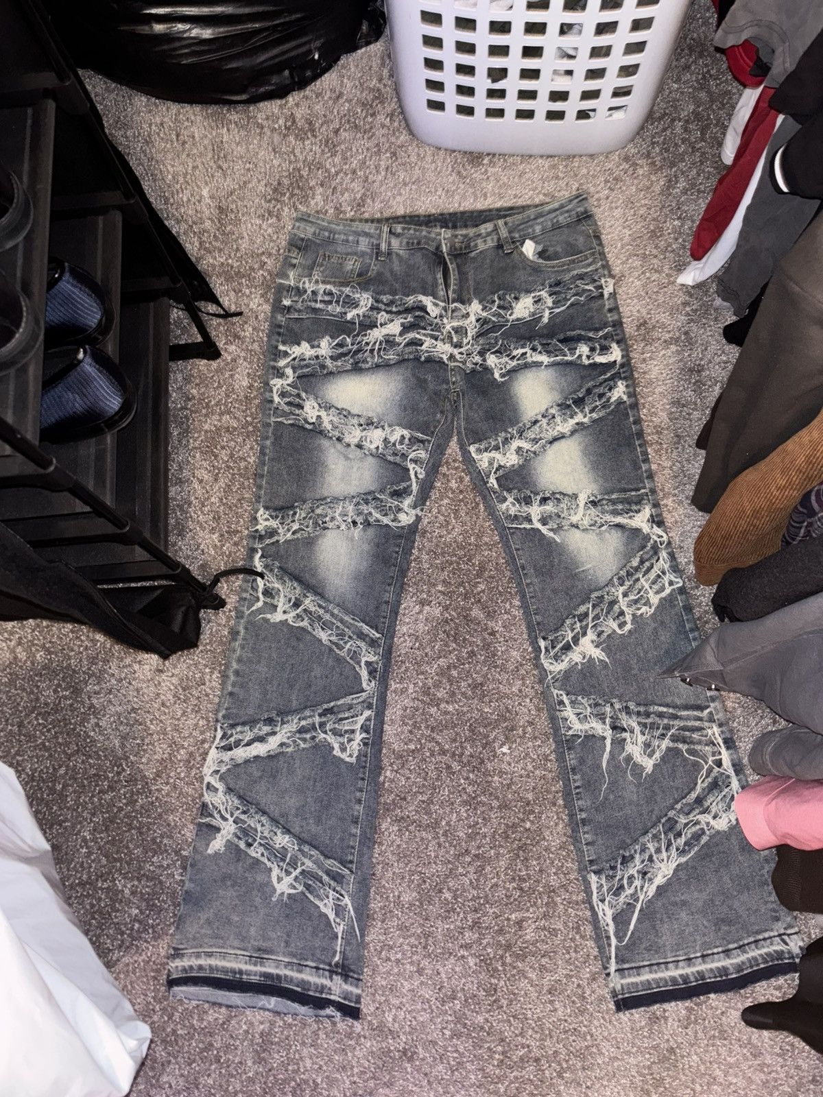 Fashion Nova Distressed blue jeans Size US 42 / EU 58 - 1 Thumbnail