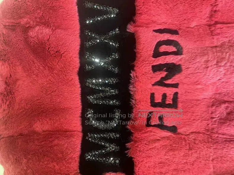 Fendi Fendi Red fur with black wave pattern pieced, chest letter Size S / US 4 / IT 40 - 3 Thumbnail