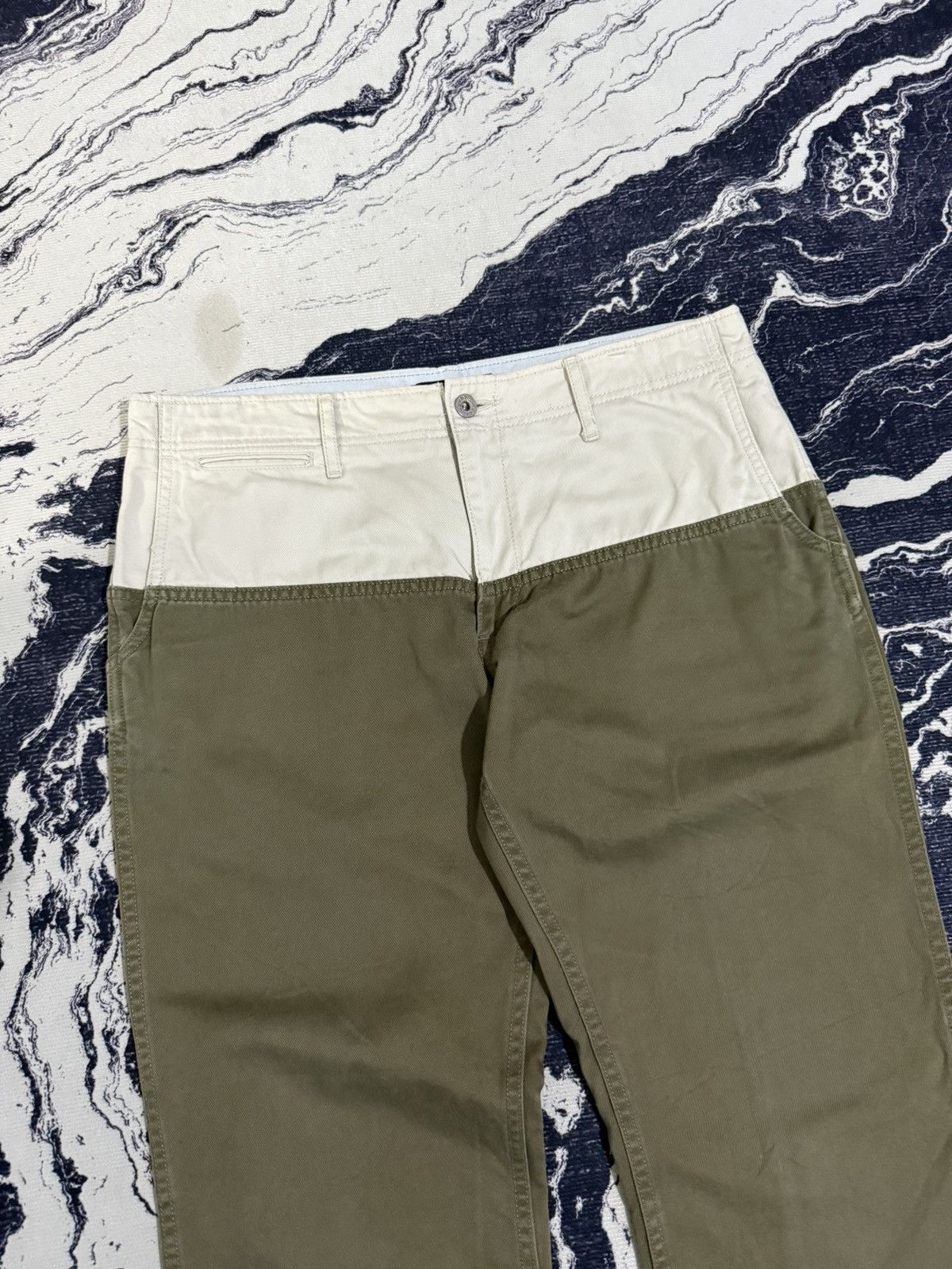 Japanese Brand Hanalei japan 2tone longpants white olive green Size US 30 / EU 46 - 2 Thumbnail