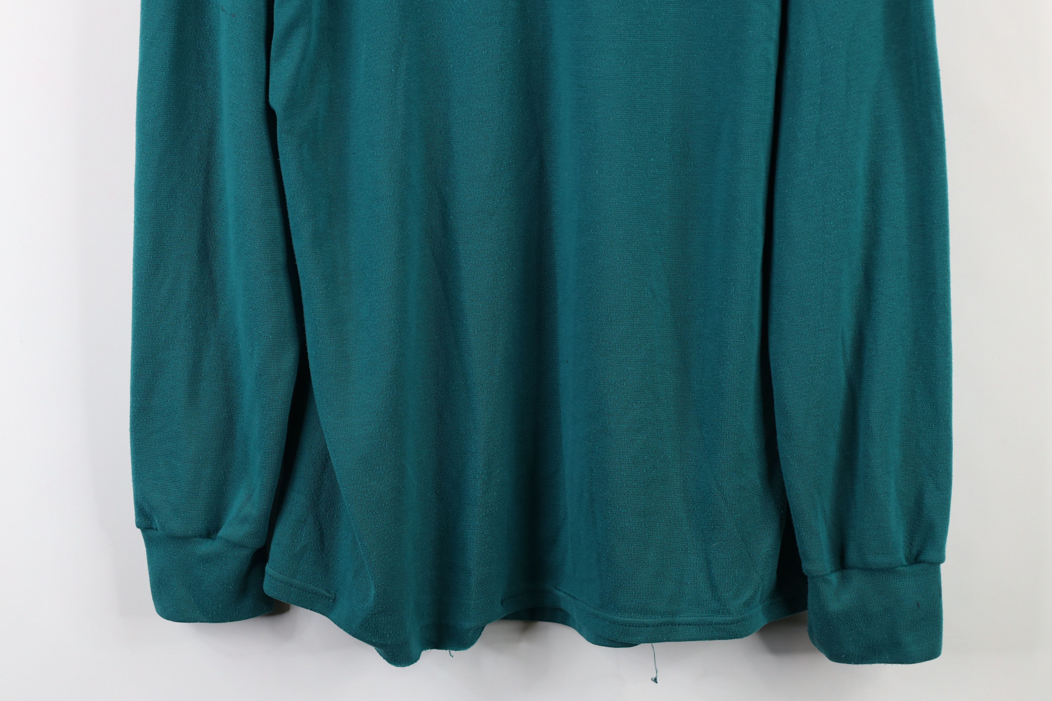 Lands' End × Vintage Vintage 90s Lands End Blank Thermal Knit T-Shirt Green USA Size US L / EU 52-54 / 3 - 3 Thumbnail