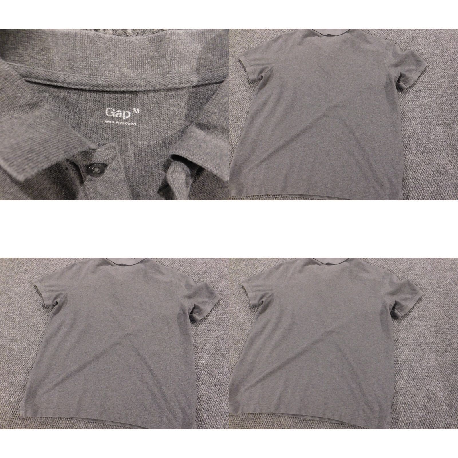Gap Gap Mens Polo Shirt M Gray Classic Button Casual Knit Short Sleeve Regular Fit Size US M / EU 48-50 / 2 - 8 Thumbnail