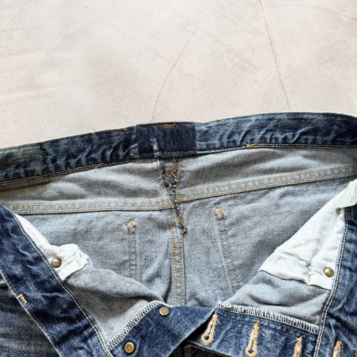 Samurai Jeans Archive Japan Moussy Distressed Trashed Blue Jeans Y2K Size US 31 - 13 Thumbnail