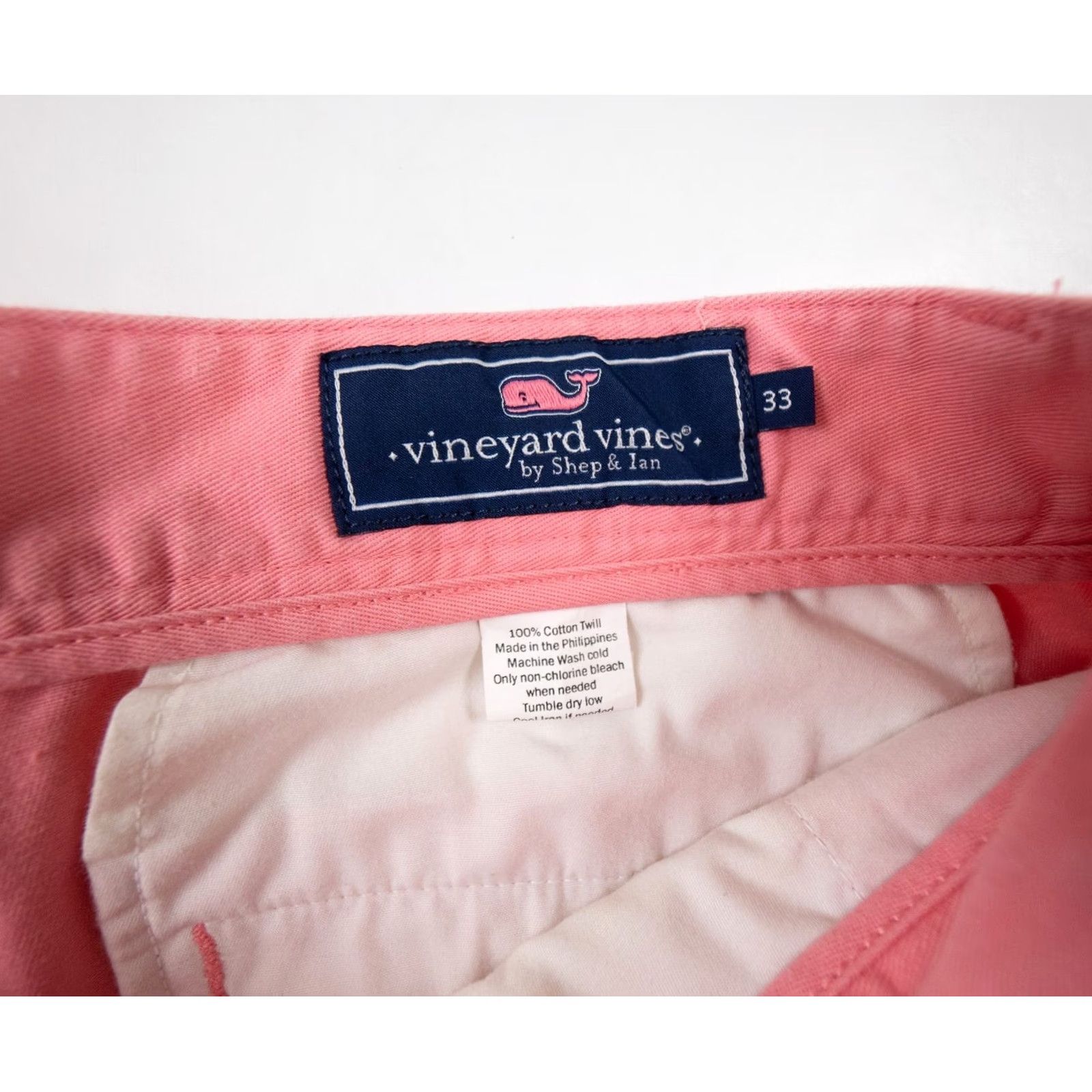 Vineyard Vines Vineyard Vines Shorts Mens 33 Pink Club Chino 8" Flat Front Preppy Cotton Twill Size US 33 - 6 Thumbnail