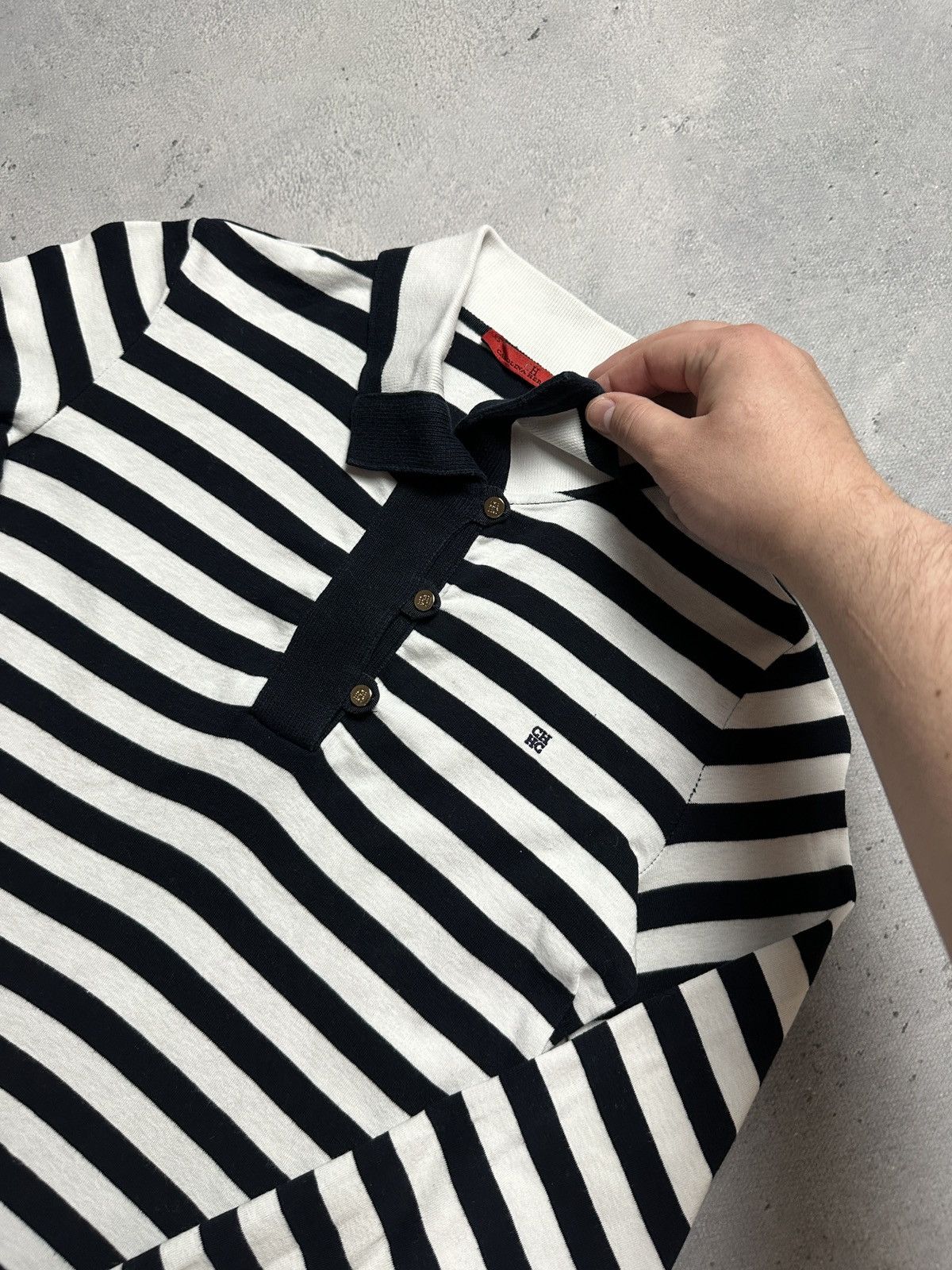 Carolina Herrera Carolina Herrera CH Striped Long Sleeve Vintage Polo Top Lux Size XS / US 0-2 / IT 36-38 - 5 Thumbnail