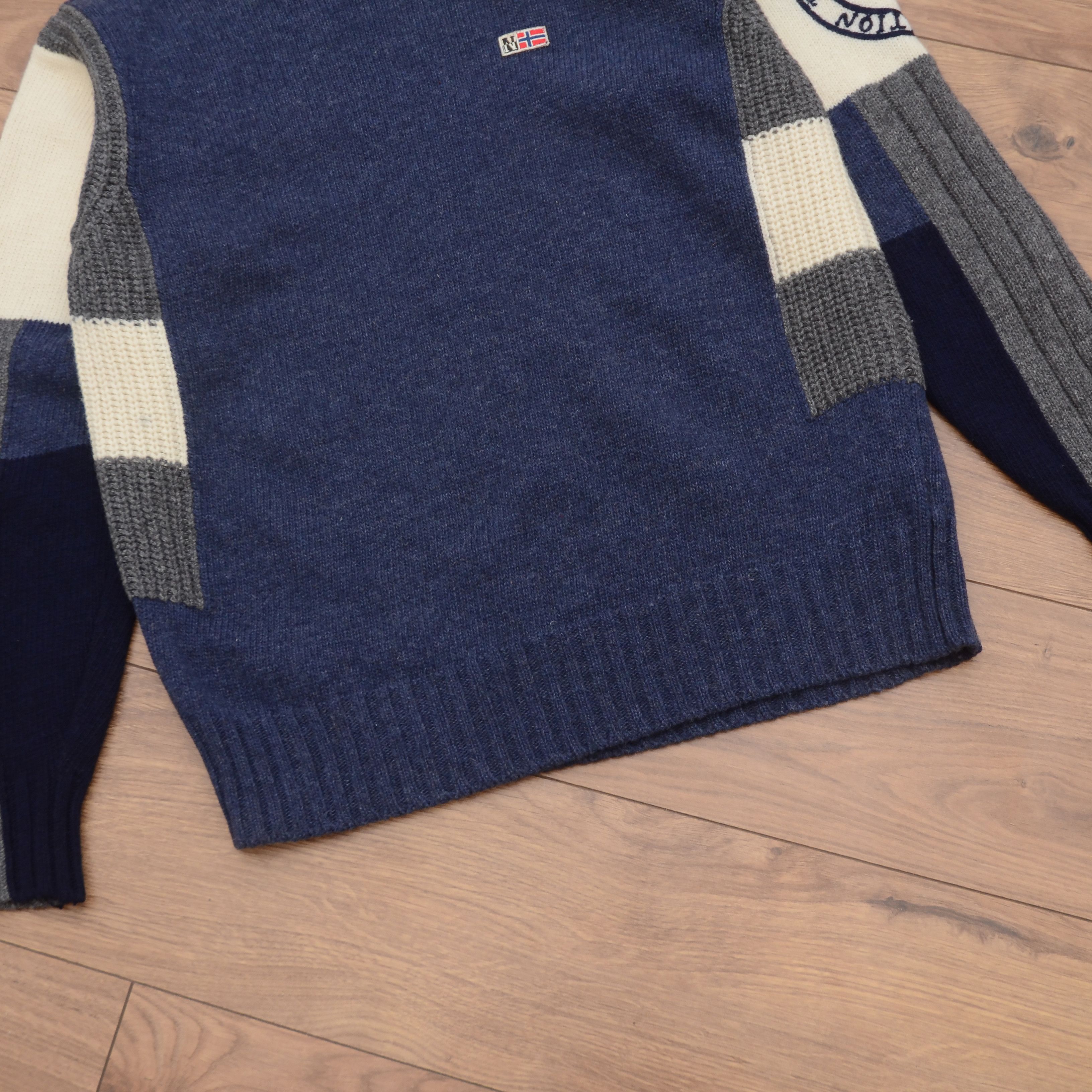 Napapijri Vntg Napapijri Sweater Wool Flags Trans Atlantic Expedition Size US L / EU 52-54 / 3 - 7 Thumbnail