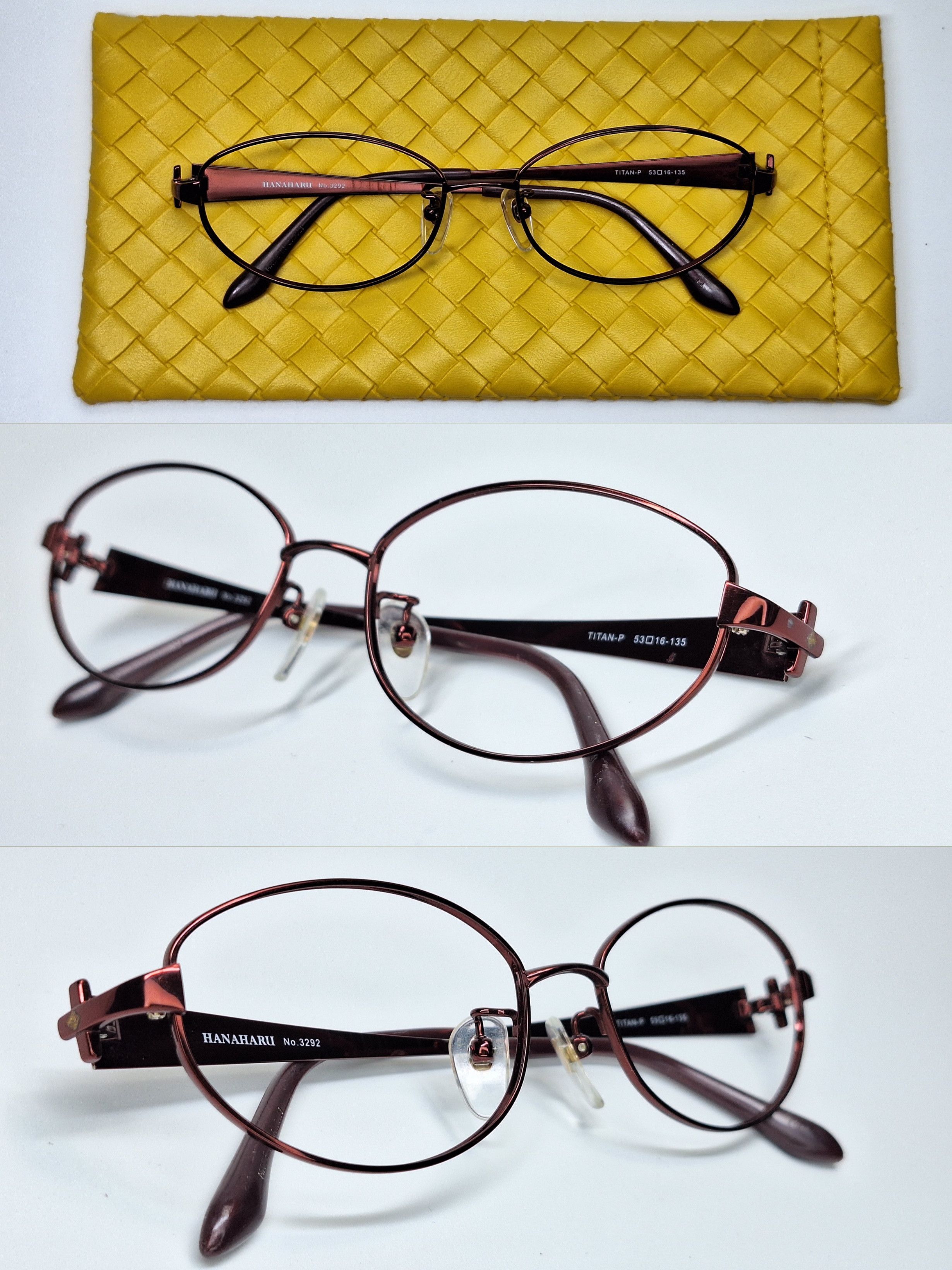 Hanae Mori HANAHARU No.3292 Sabae Artisan Pure Titanium Eyeglasses 7g Size ONE SIZE - 2 Thumbnail