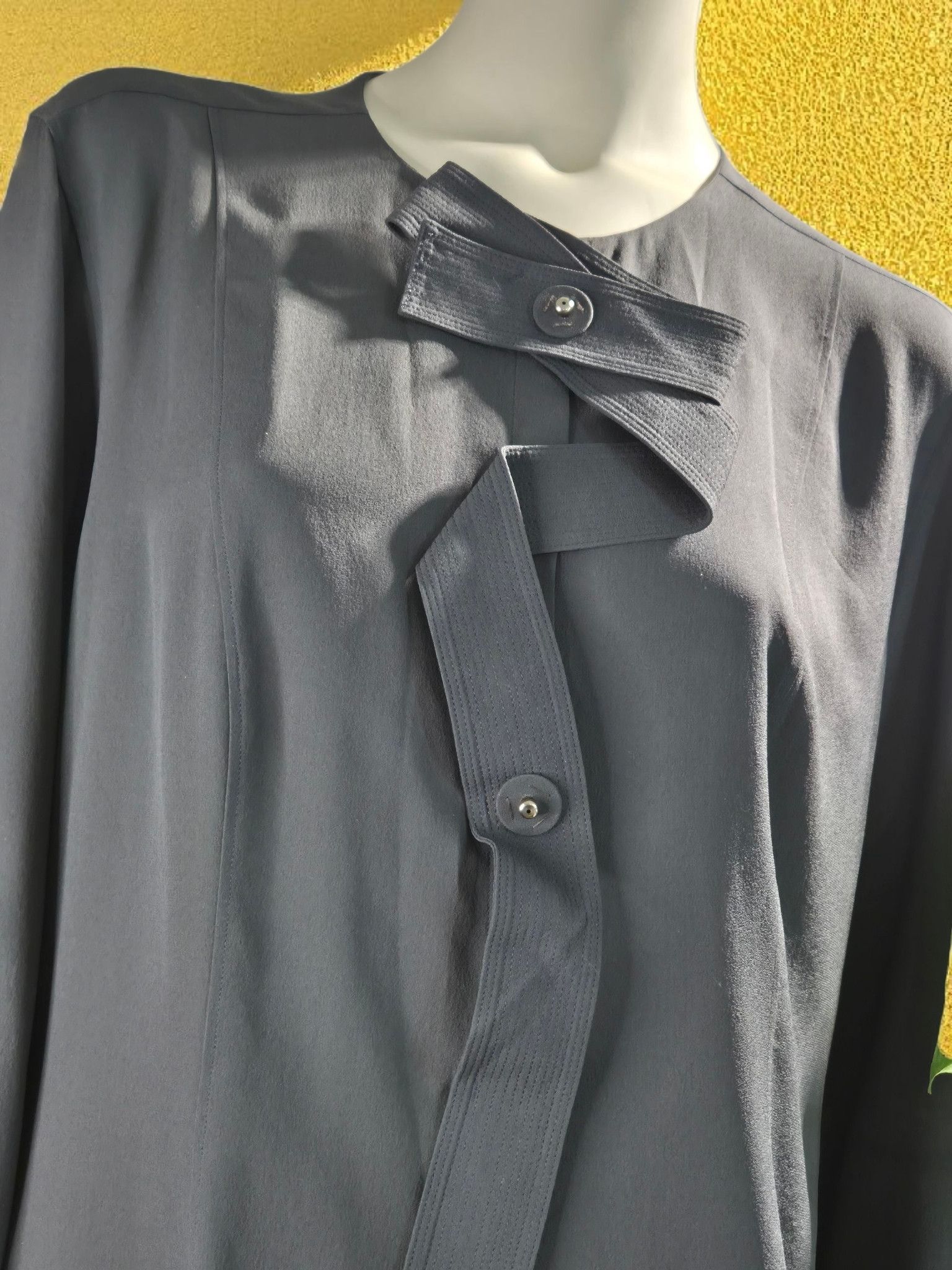 Other Aquilano Rimondi- Charcoal Grey Pure Silk Shirt 62–67 it 46 Size M / US 6-8 / IT 42-44 - 16 Thumbnail