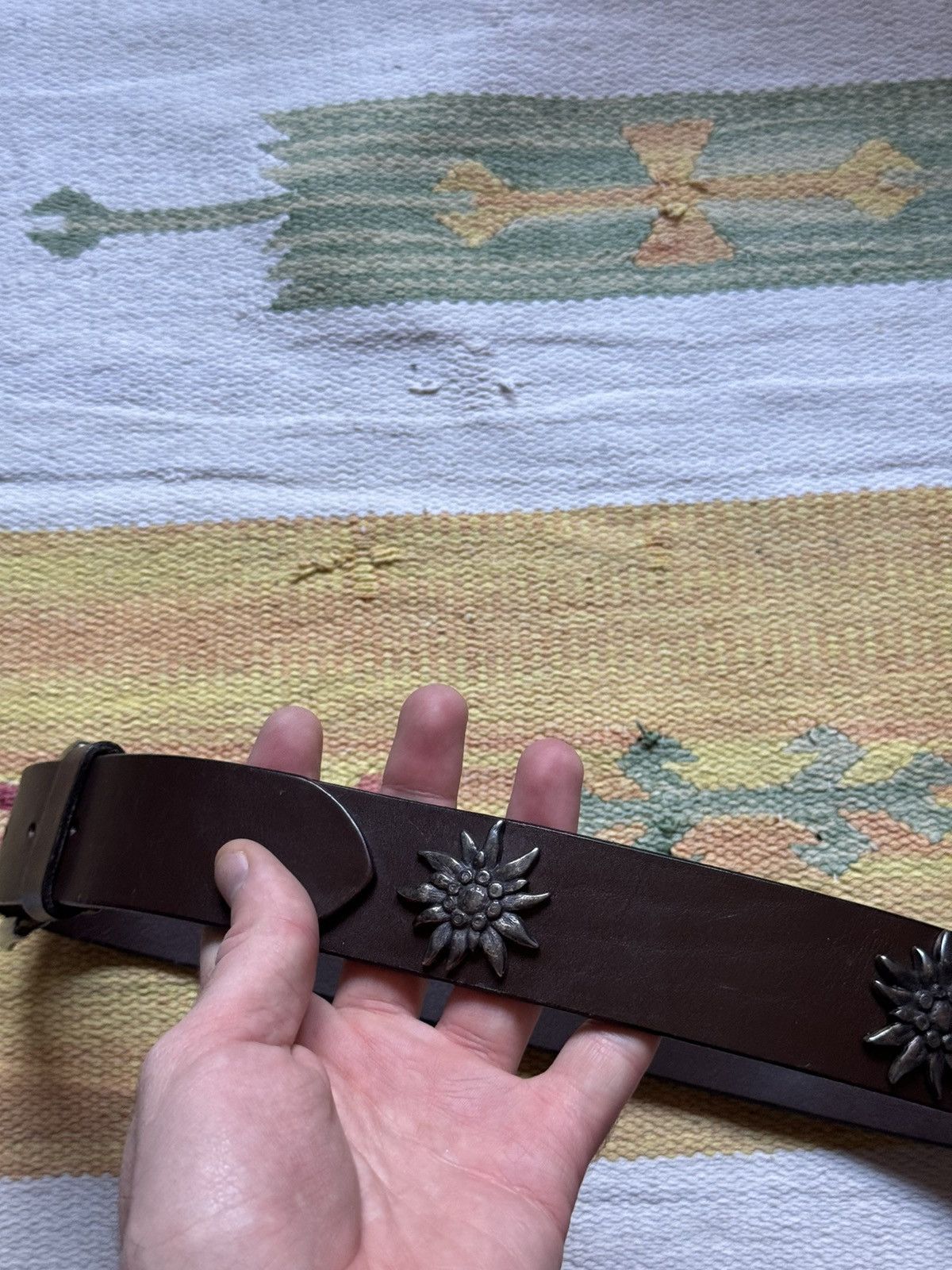 Genuine Leather Vintage 90’s Swiss Made Genuine Leather Brown Belt Size ONE SIZE - 3 Thumbnail