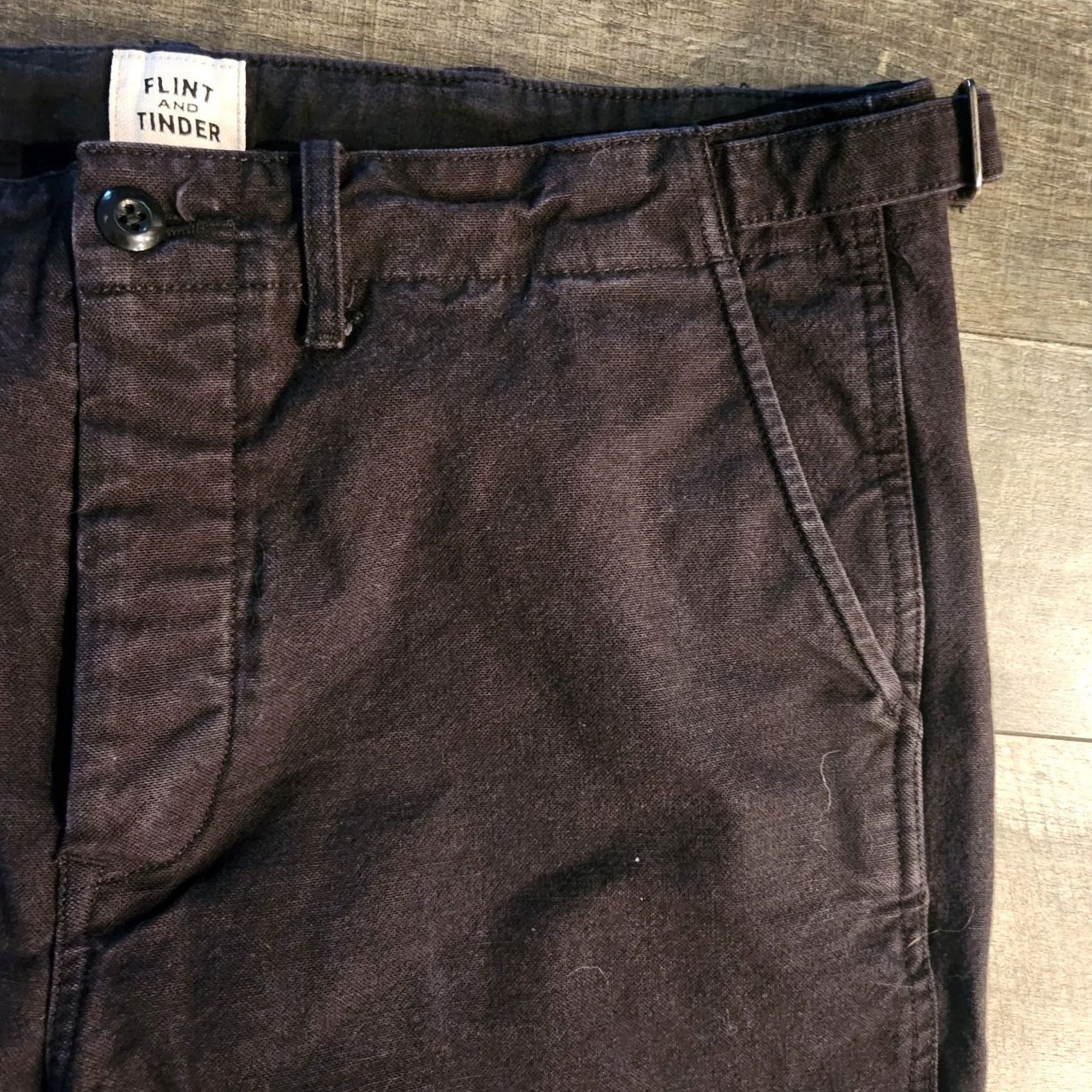 Flint And Tinder Flint and Tinder Jeans Mens 34x32 Black Straight Leg Button Fly Denim USA Made Size US 34 / EU 50 - 4 Thumbnail