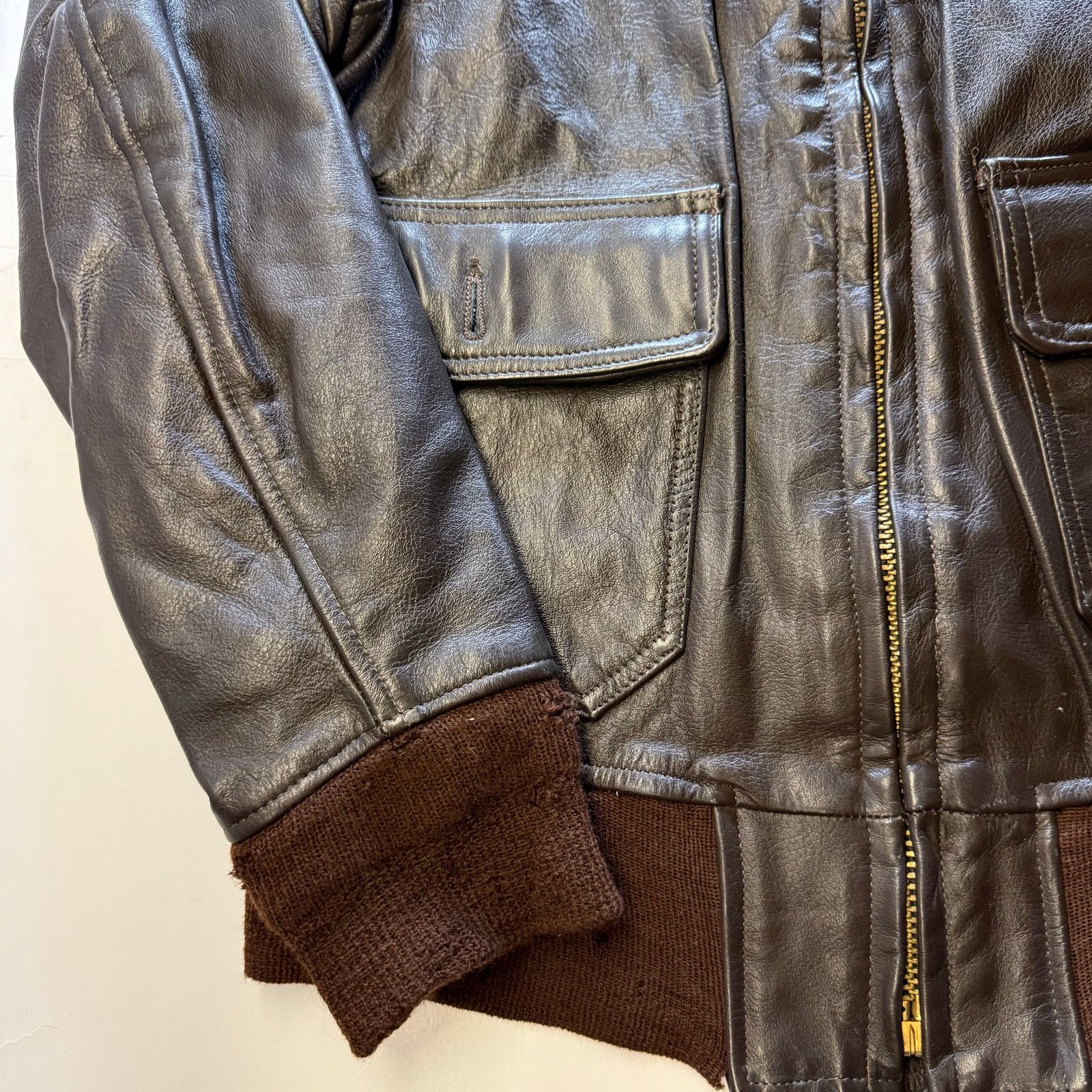 Other Jacket Flyer Leather Brill Bros Inc. Brown/Brown Size 40 Size US XXS / EU 40 - 2 Thumbnail