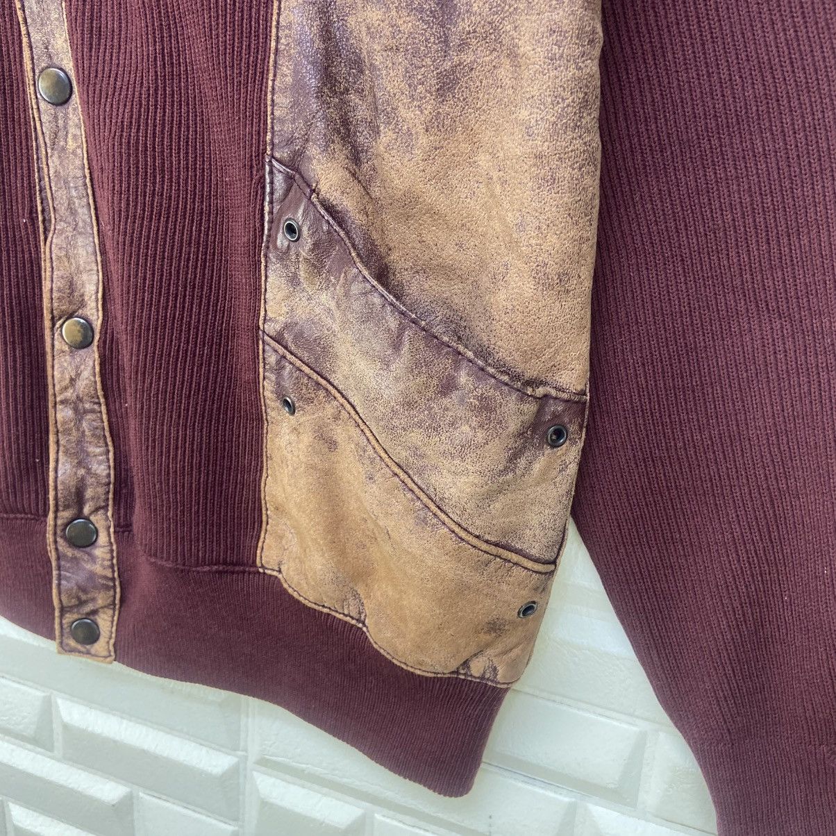 Vintage Vintage 80s Lainez Madrid Leather + Knit Jacket Size US S / EU 44-46 / 1 - 7 Thumbnail