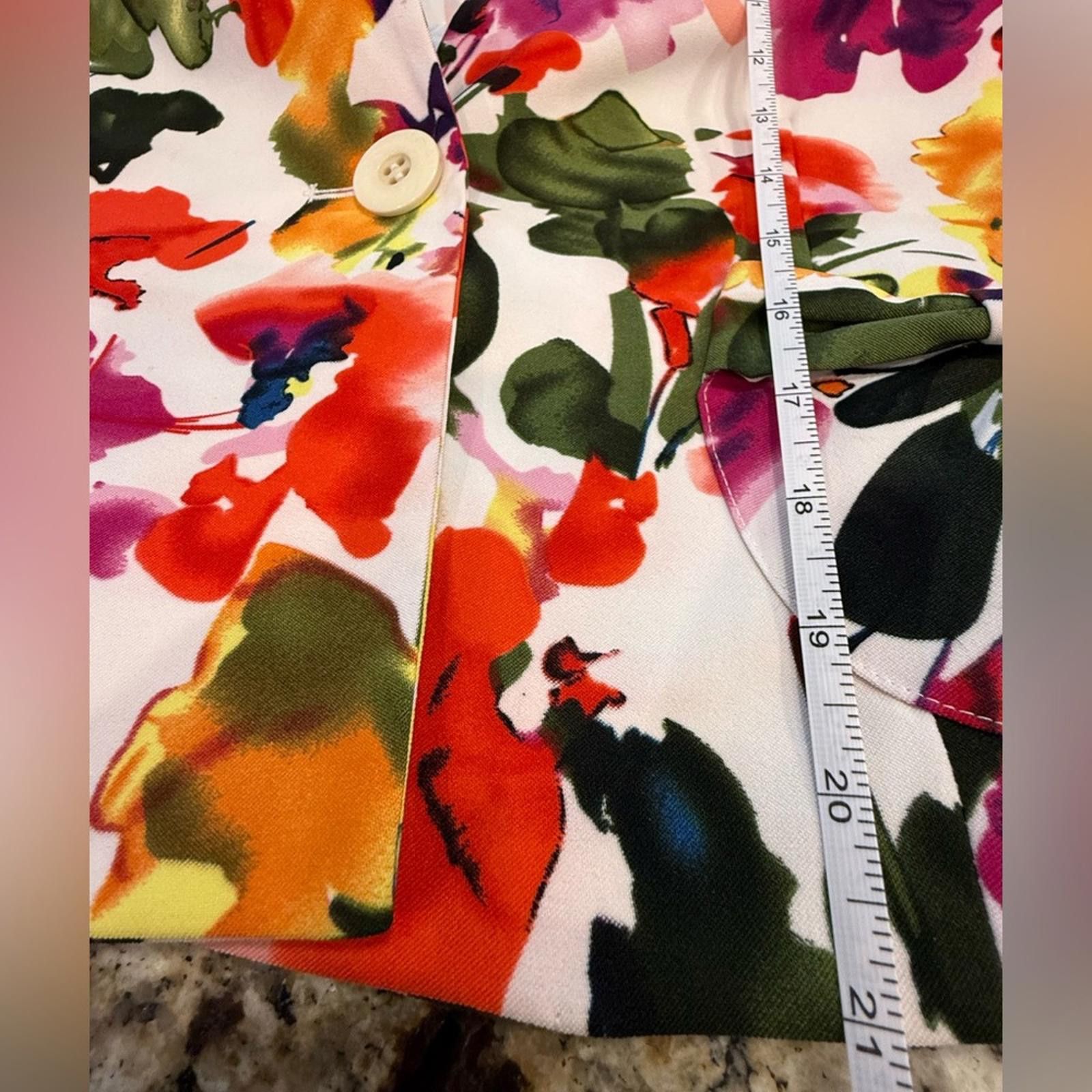 Other Molly & Maxx floral silky statement blazer jacket SZ PL Size L / US 10 / IT 46 - 12 Thumbnail