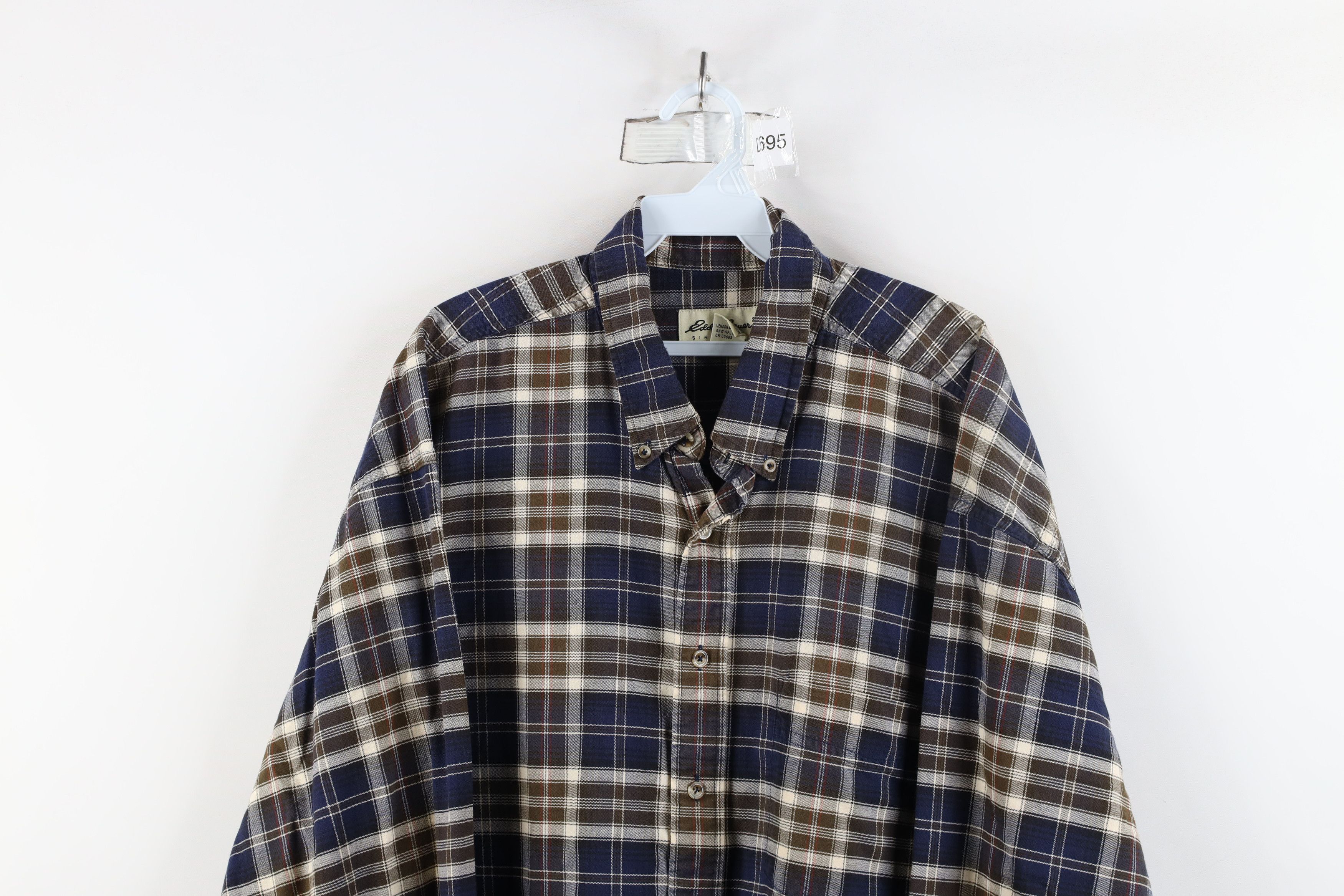 Eddie Bauer × Vintage Vintage 90s Eddie Bauer Button Down Shirt Plaid Cotton Size US XXL / EU 58 / 5 - 2 Thumbnail
