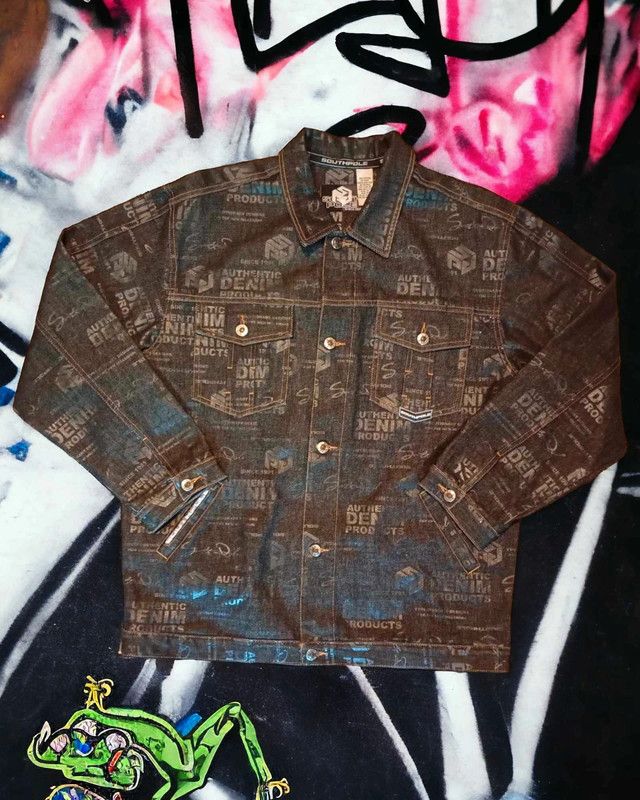 image of Southpole M Oversized Denim Jacket in Amazon Dark, Men's (Size Medium)