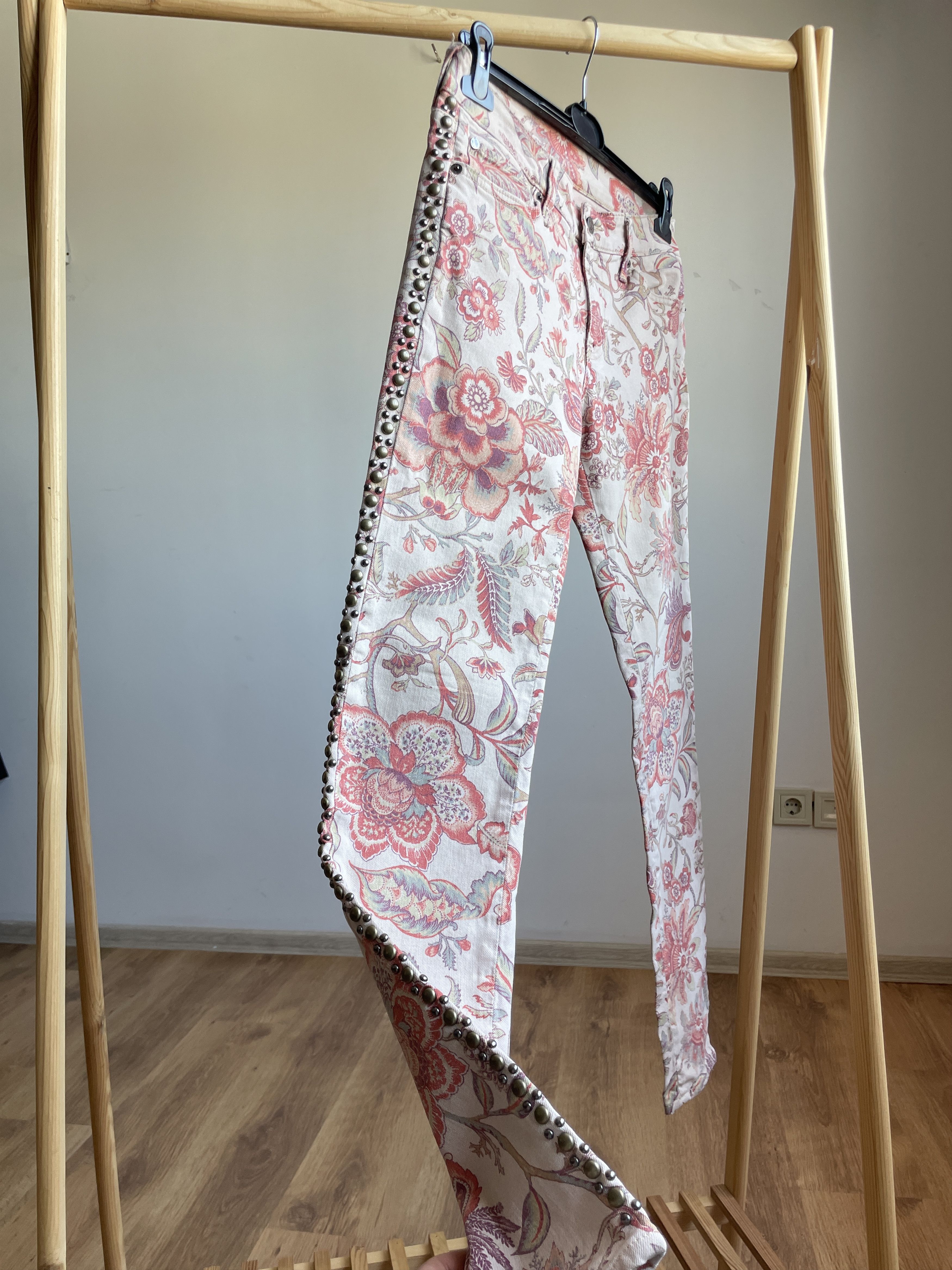 Denim & Supply Ralph Lauren Denim & Supply Ralph Lauren Skinny Floral Studded Jeans Size 29" - 5 Thumbnail