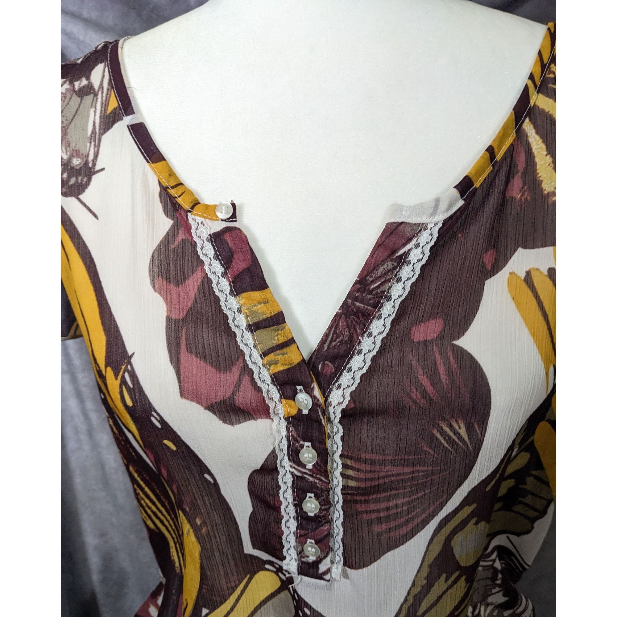 Other Vintage Royal Chicks Bohemian Butterfly Semi Sheer Top Size Size M / US 6-8 / IT 42-44 - 12 Thumbnail